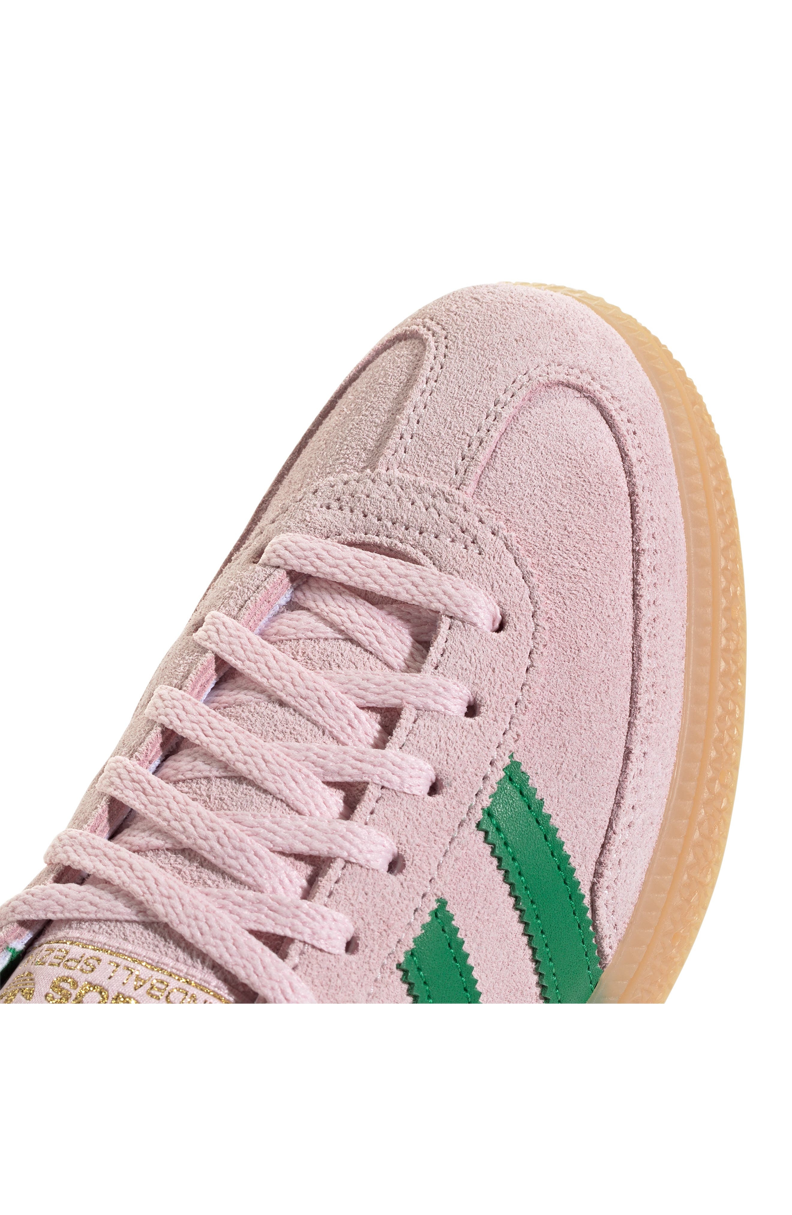adidas Handball Spezial Sneaker in Clear Pink/Green/Gold at Nordstrom - 7
