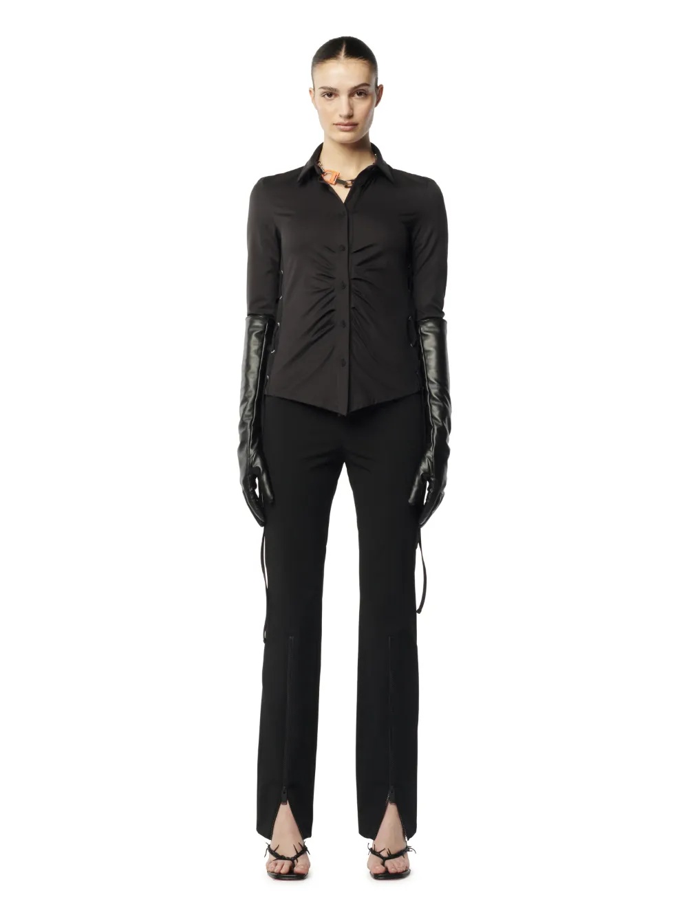 Lace-Up Stretch Shirt - 2