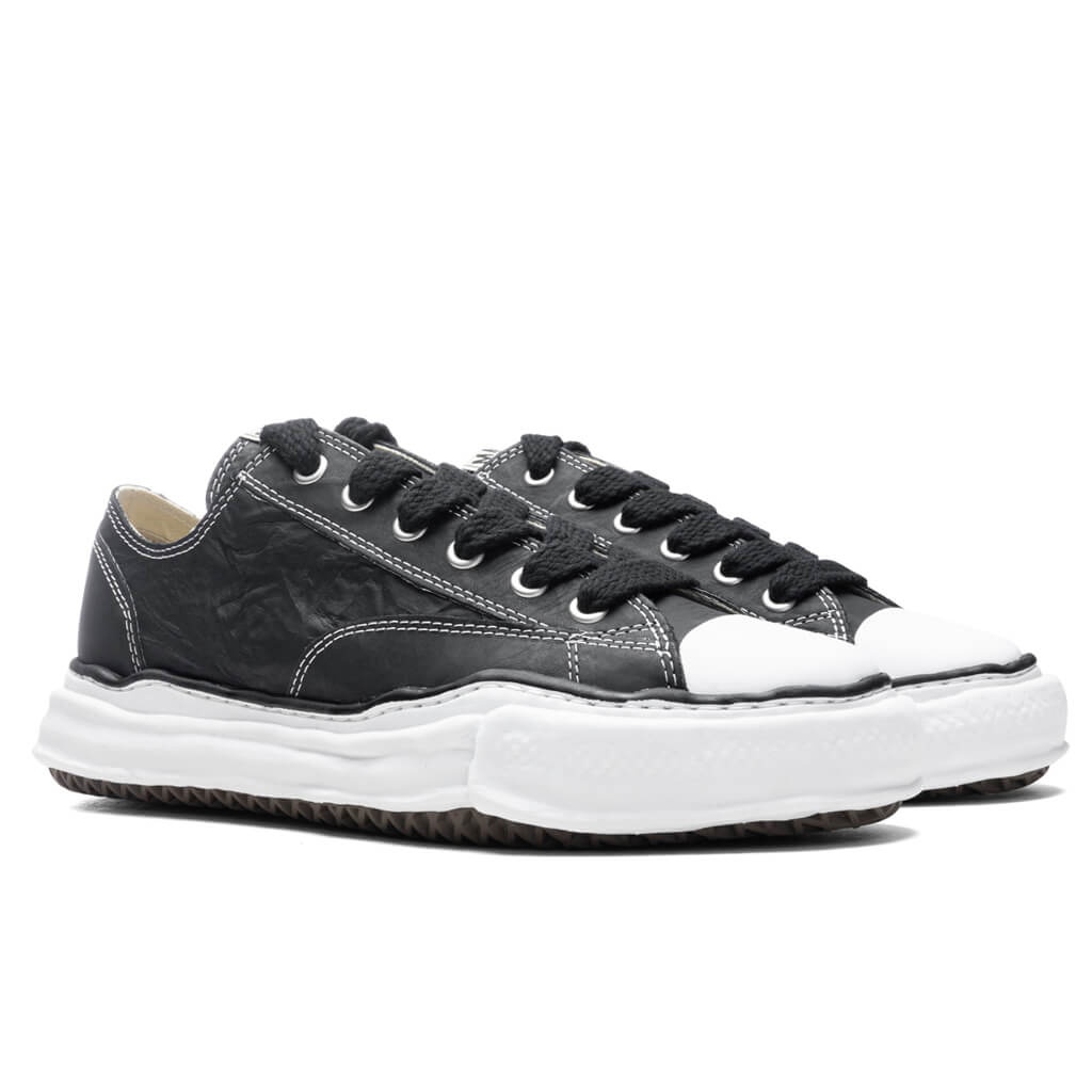 PETERSON LOW OG SOLE PAPER LIKE LEATHER SNEAKER - BLACK - 2