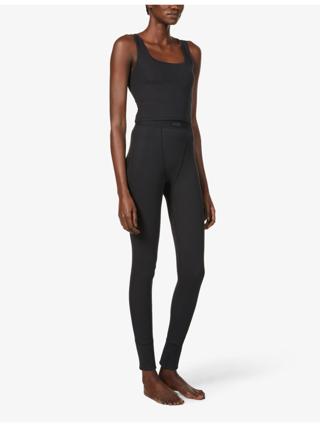 Ribbed stretch-cotton tank top - 2