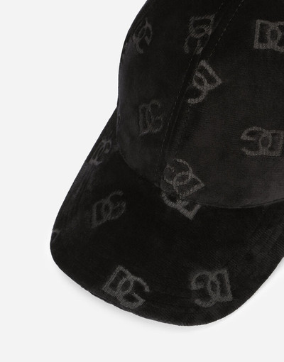 Dolce & Gabbana Velvet baseball cap with jacquard DG logo outlook