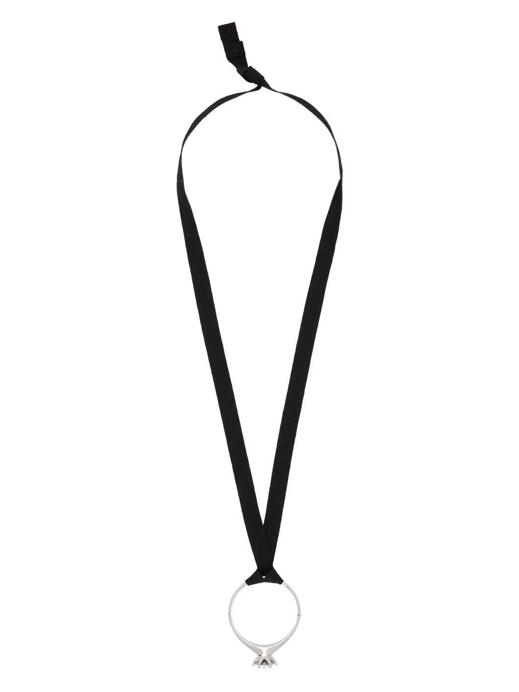 Black Solitaire Oversized Necklace - 1