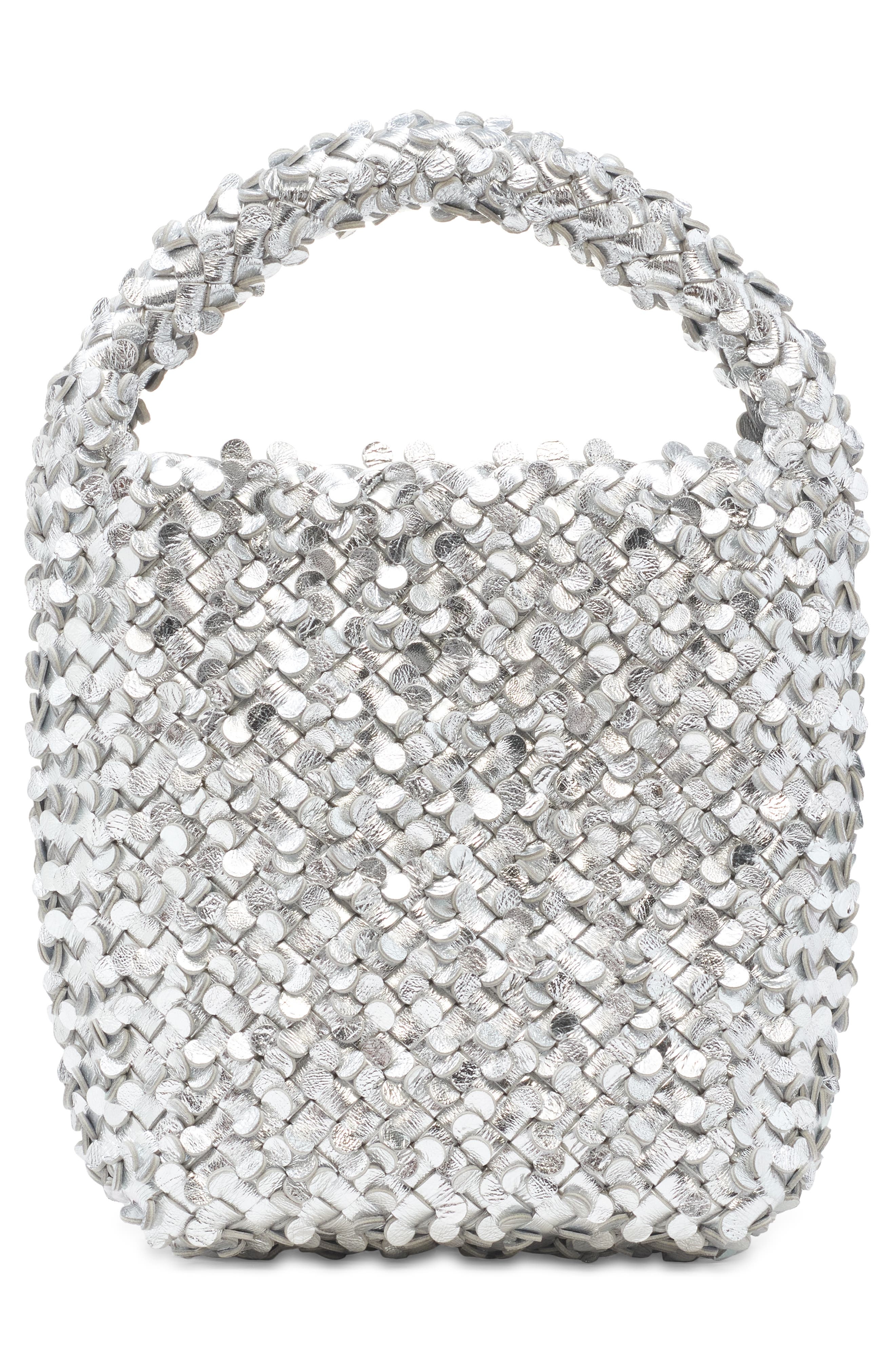 Bottega Veneta Cabat Mirror Confetti Leather Top Handle Bag in Silver/Gold at Nordstrom - 3