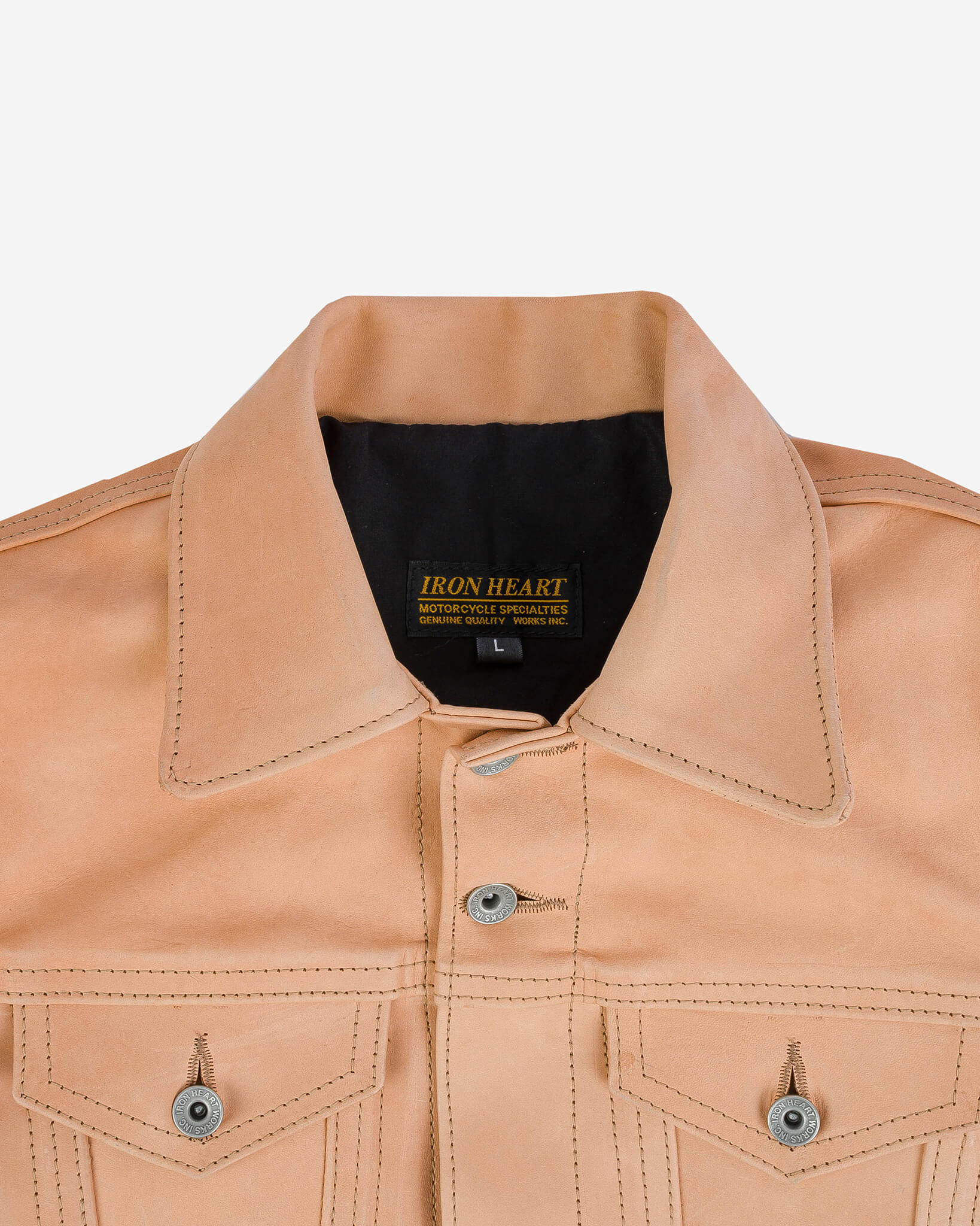 IHSB-EXT-NAT Iron Heart x Simmons Bilt Natural Horsehide Type III Jacket - The Extractor - 7