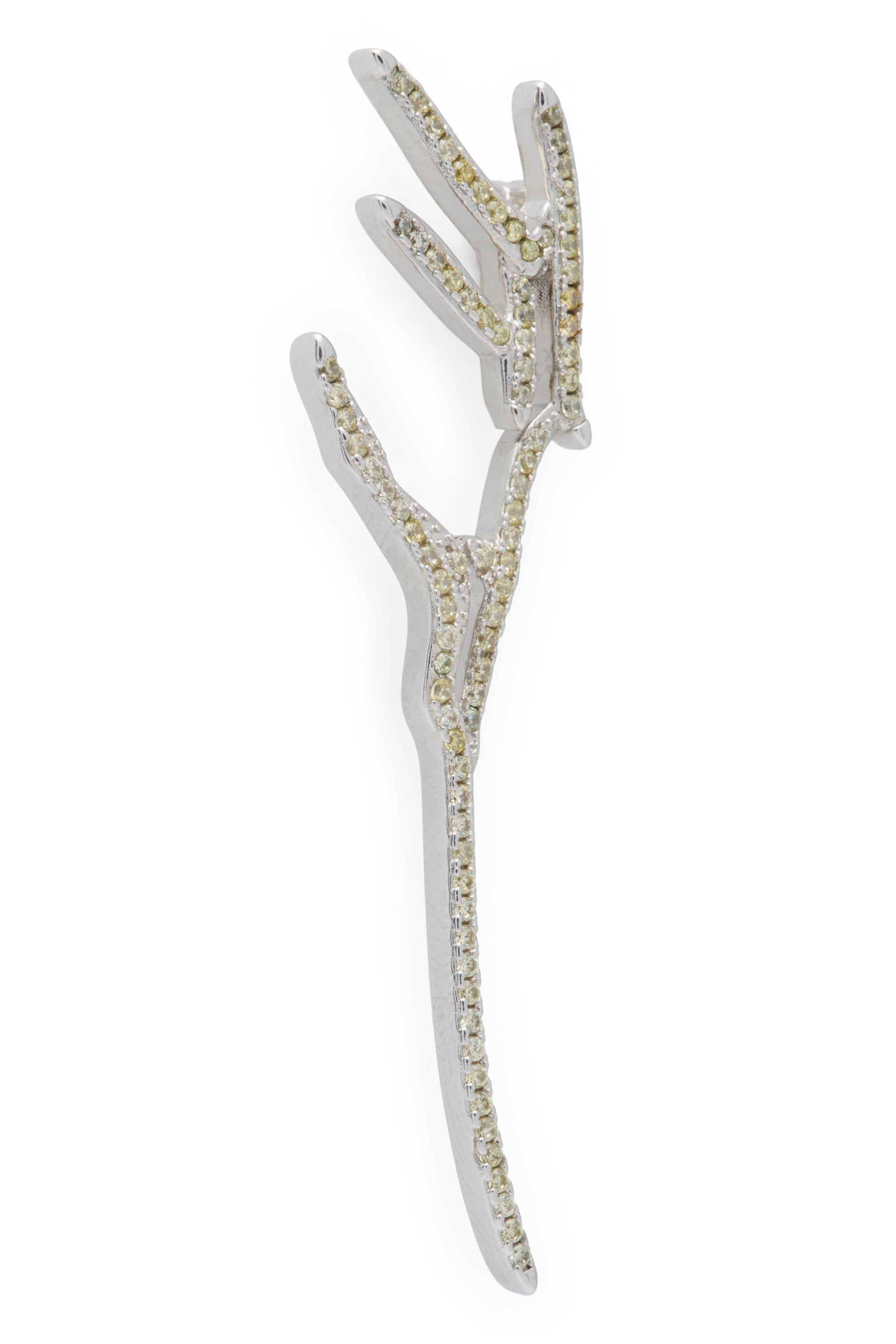 OLIVINE PAVE WING EARRINGS - 2