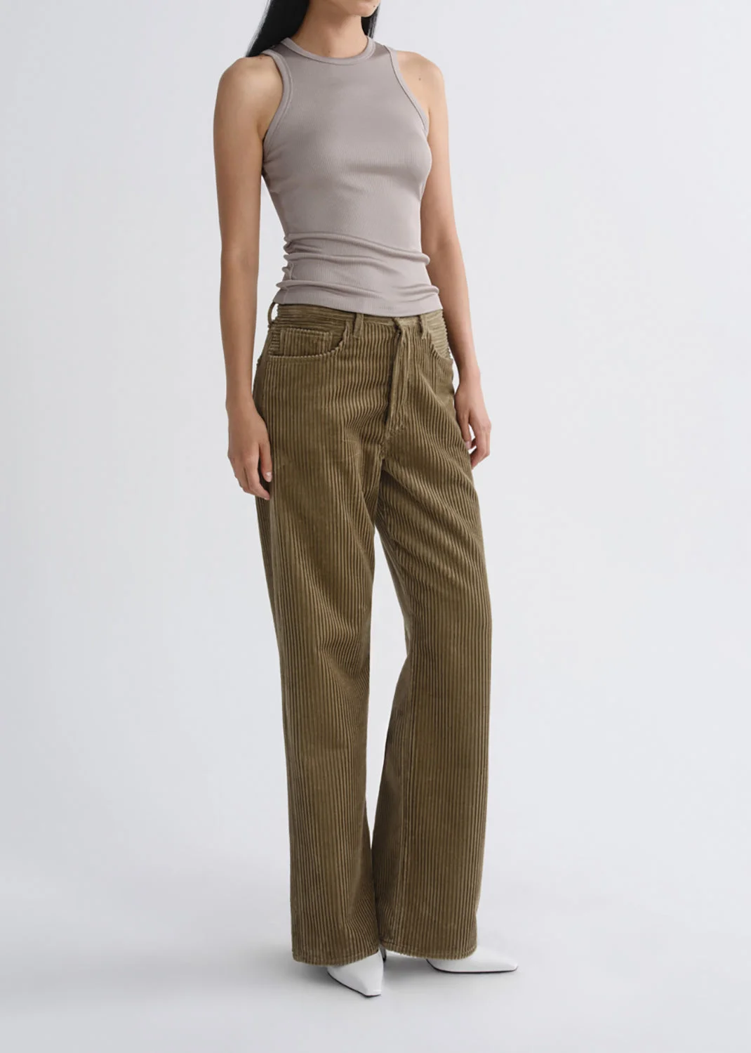 ANDRE RACER TANK IN TAUPE - 1