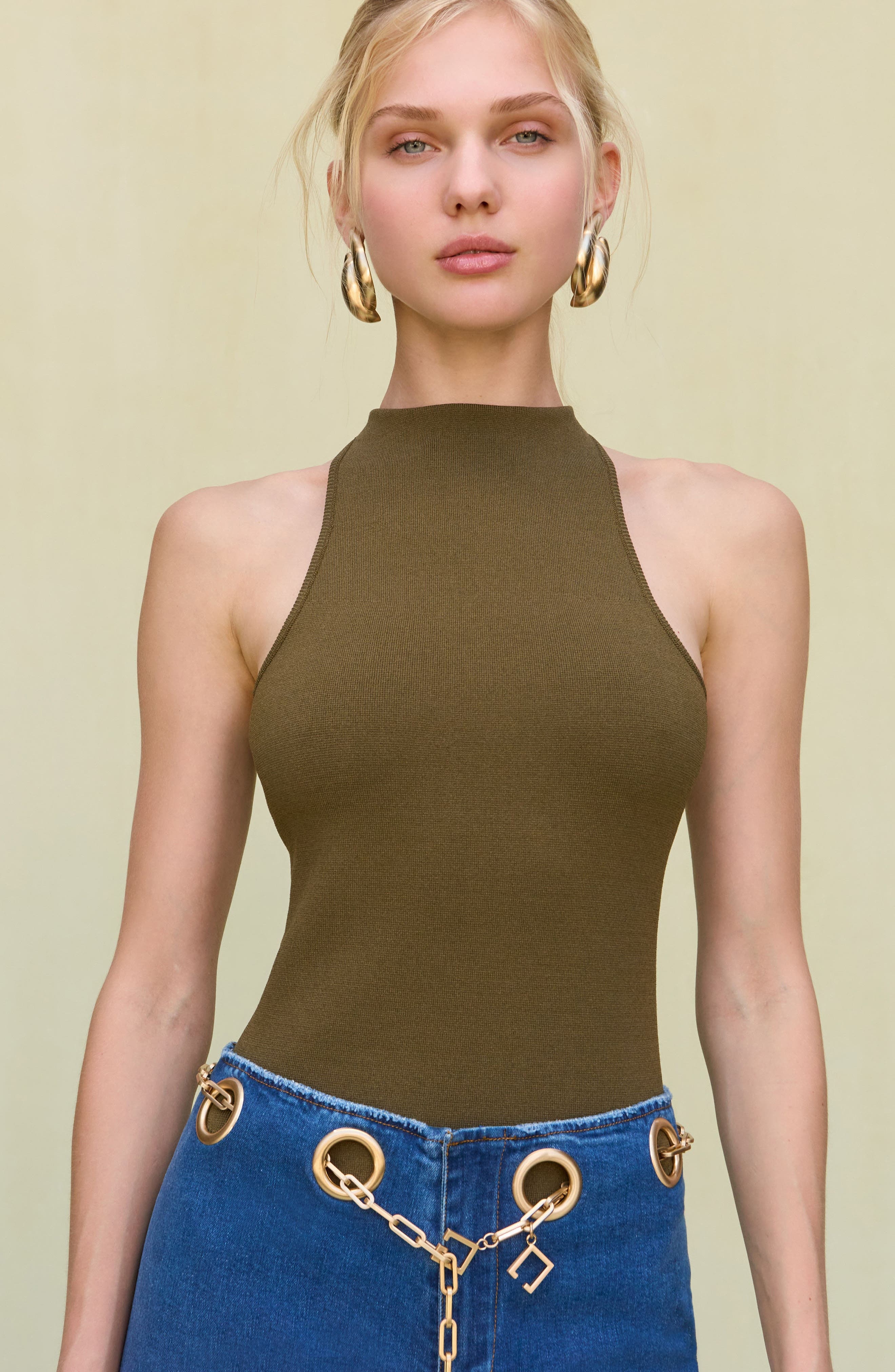 Cult Gaia Cassius Funnel Neck Bodysuit in Nymph at Nordstrom - 4