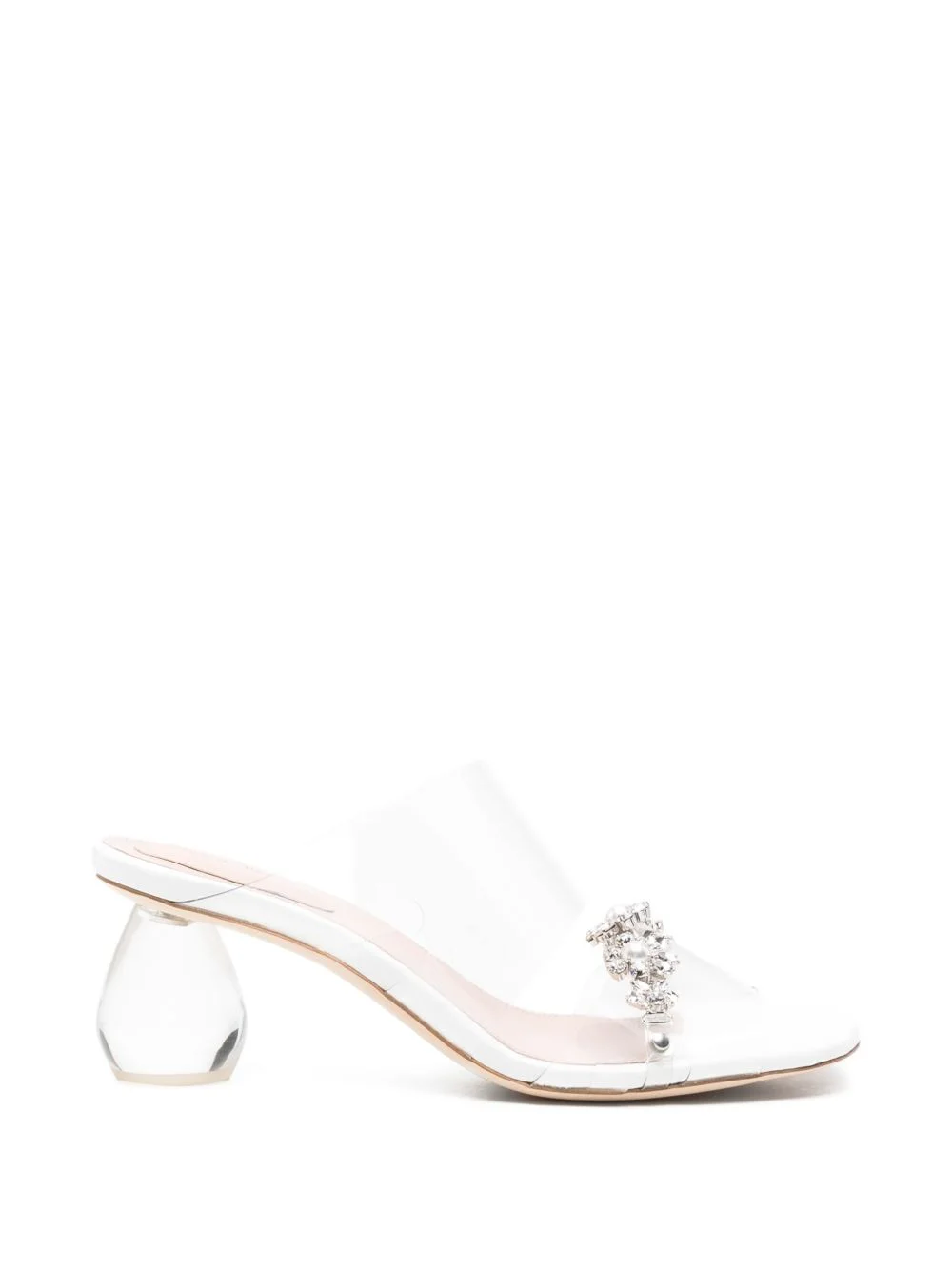 embellished perspex heel sandals - 1