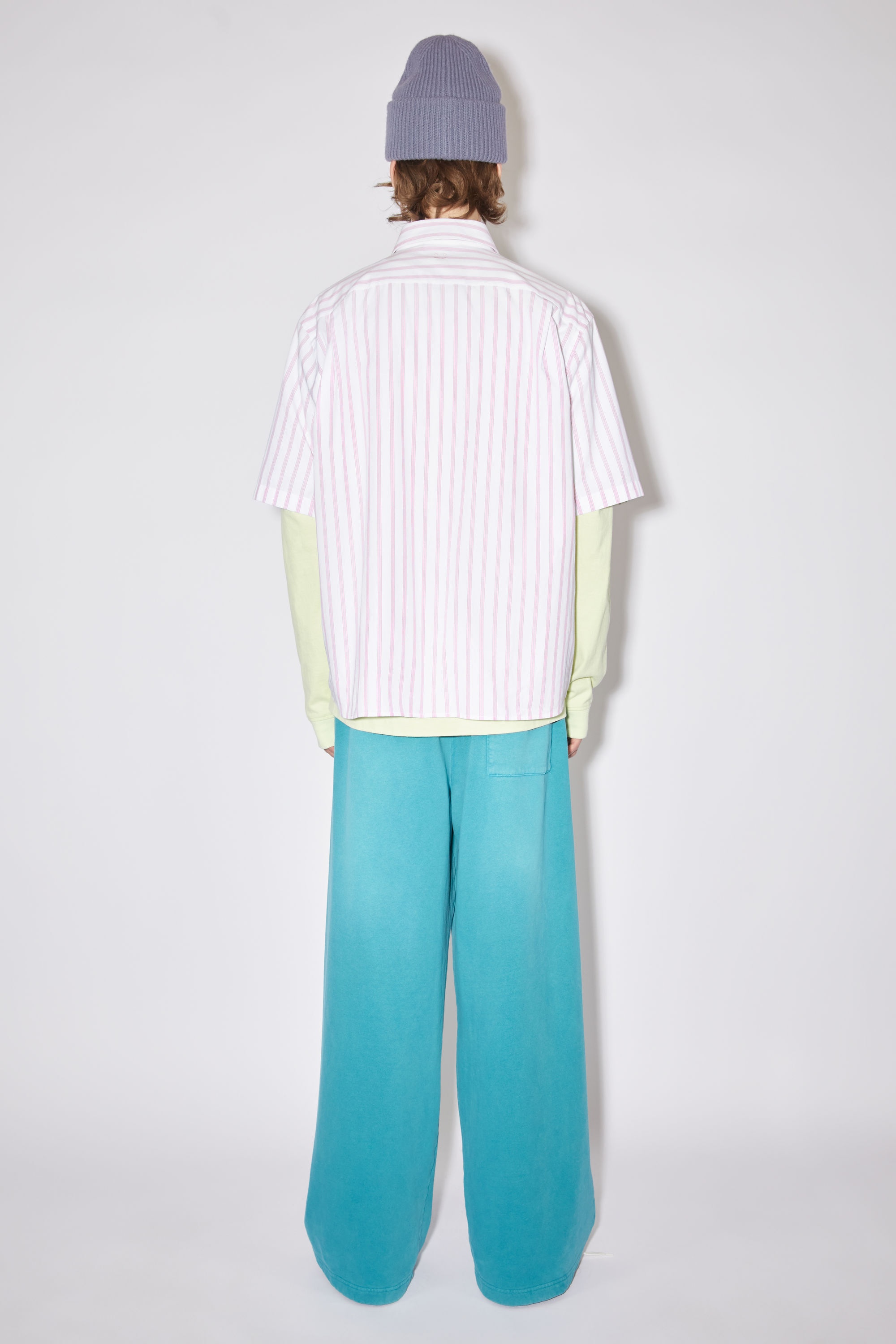Short sleeve button-up shirt - White/Rose pink - 3