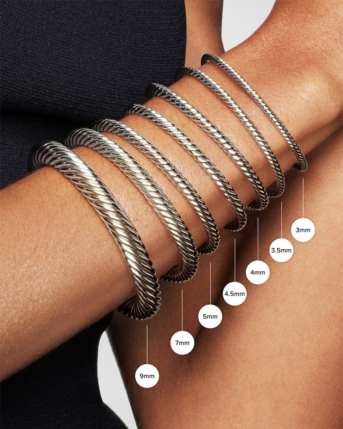 3mm Cable Heart Bracelet in Silver - 4