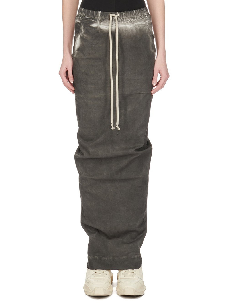 Gray Pull On Pillar Denim Maxi Skirt 1