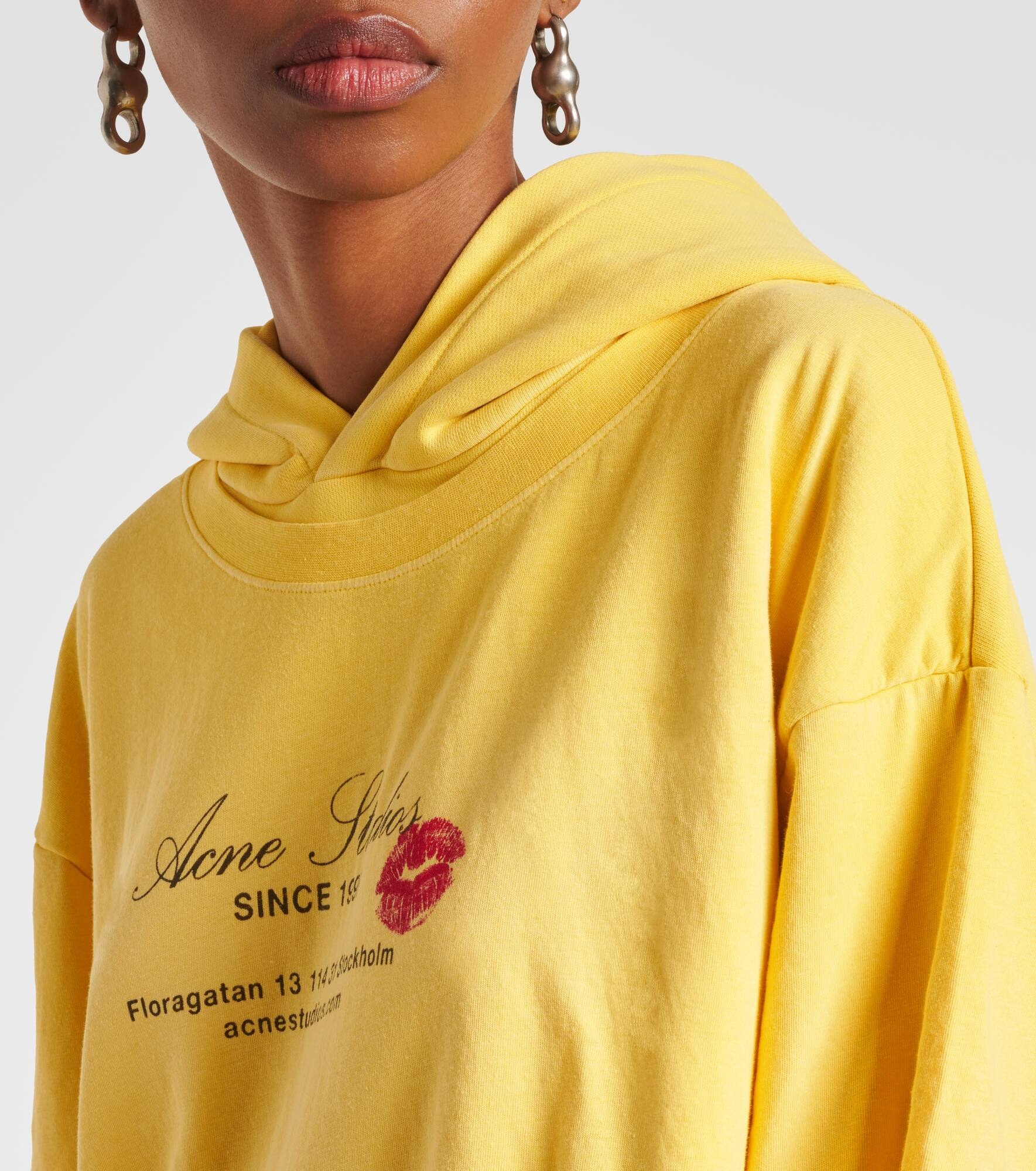 Printed cotton jersey hoodie - 5
