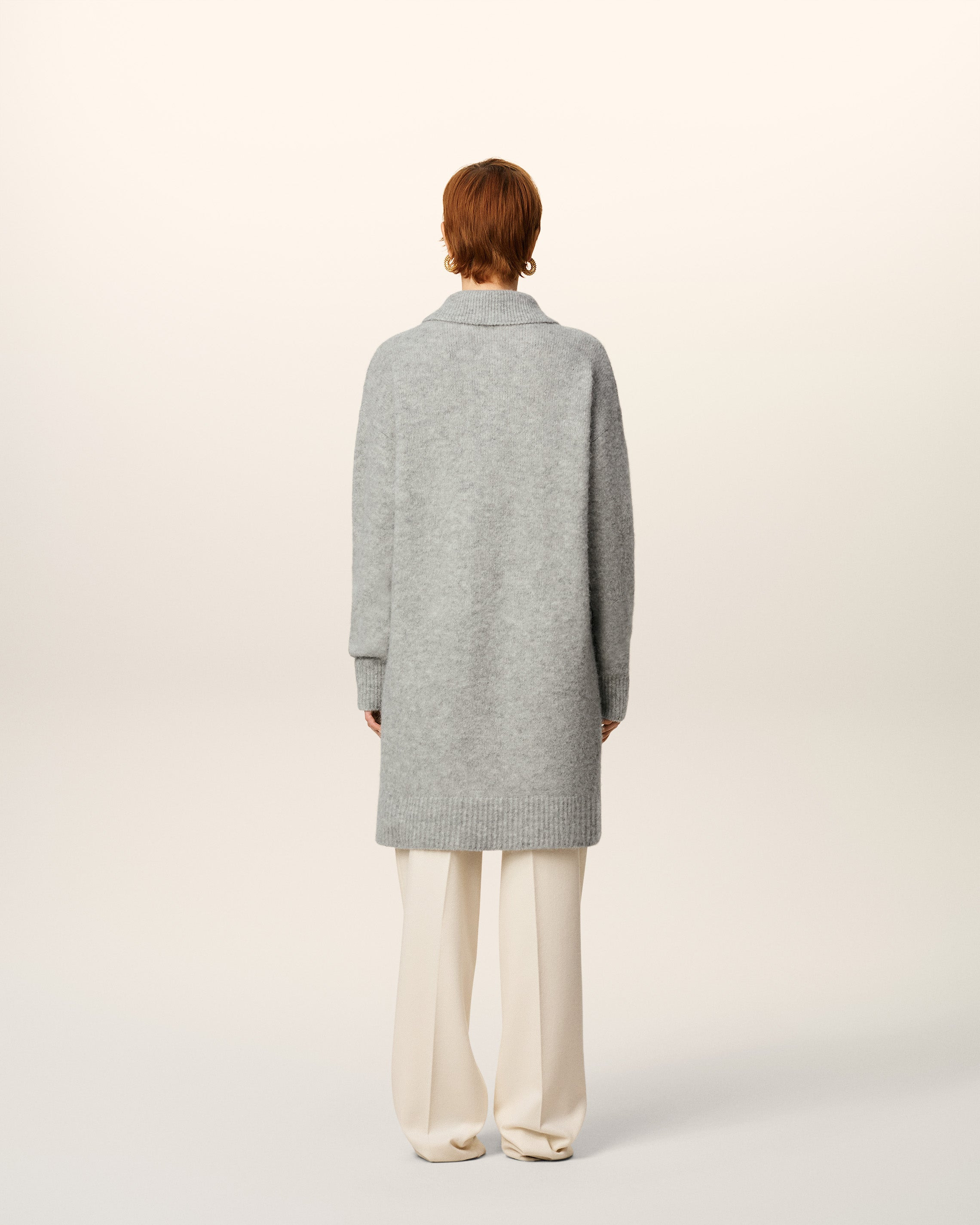 GREY ALPACA AMI POLO DRESS - 5