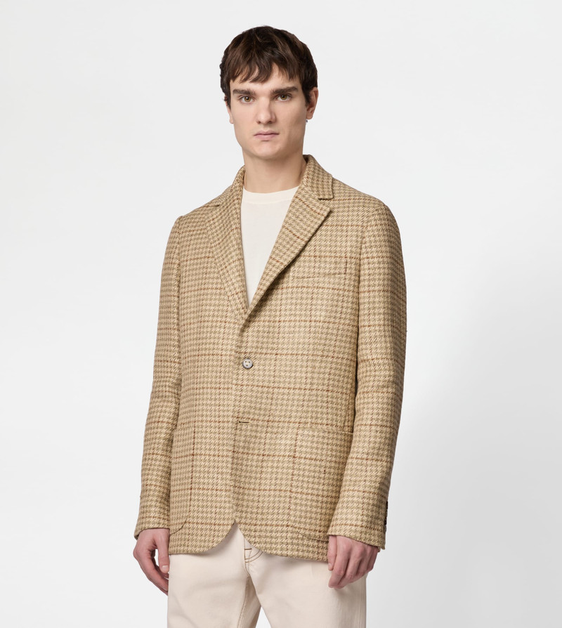 BLAZER IN SILK BLEND LINEN - BEIGE 4