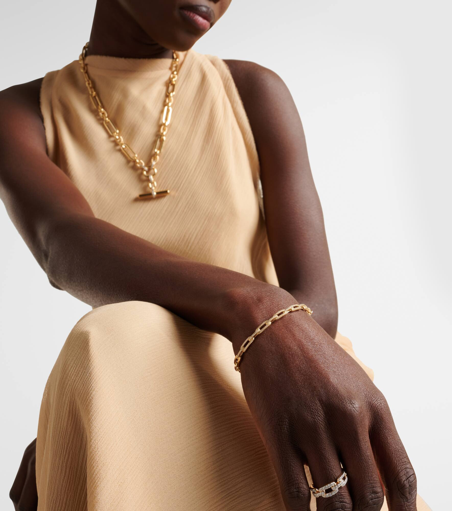 Stax Chain Link 18kt gold bracelet with diamonds - 2