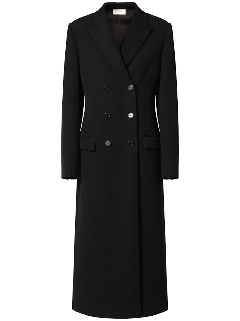 Woody double breast wool long coat - 1