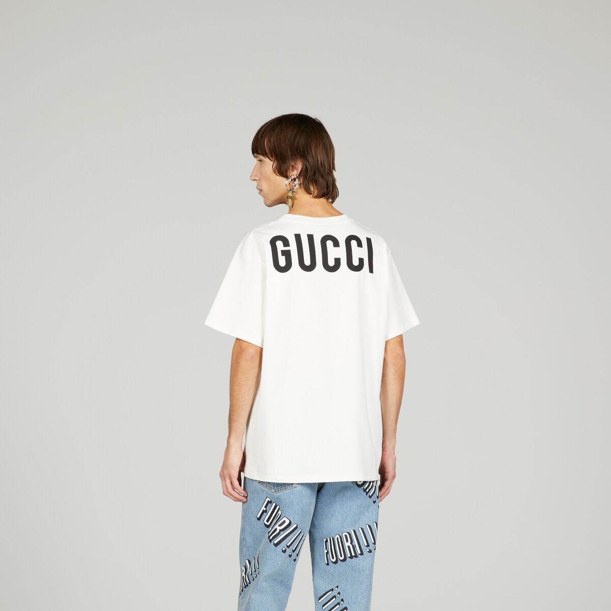 Cotton jersey T-shirt with Fuori!!! print - 6