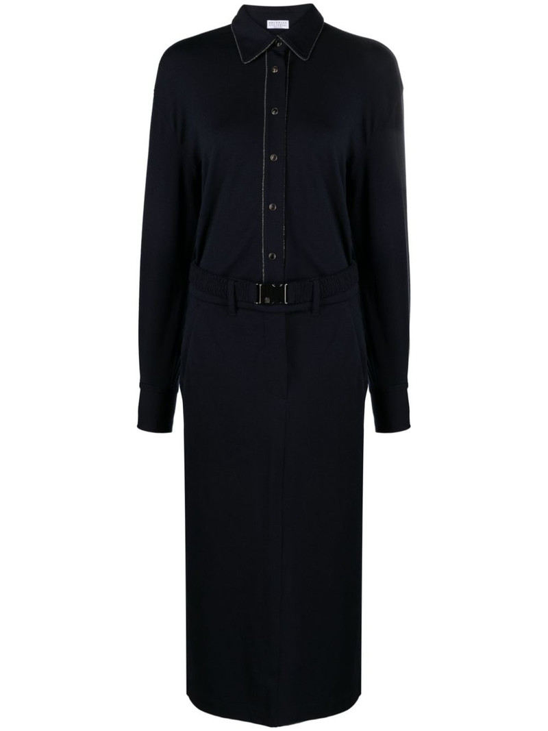 Monili chain-embellished shirt dress 1
