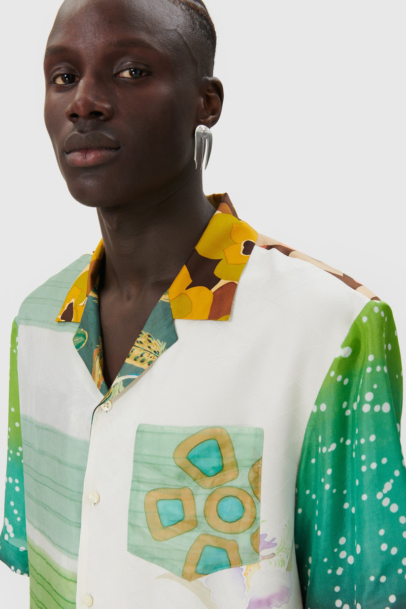 Regenerated Silk Scarves Bowling Shirt 4