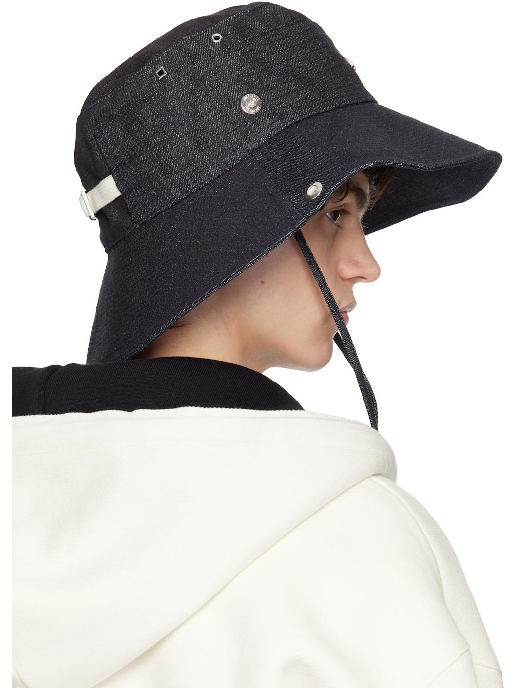 Navy La Croisière 'The de-Nîmes' Denim Bucket Hat - 3