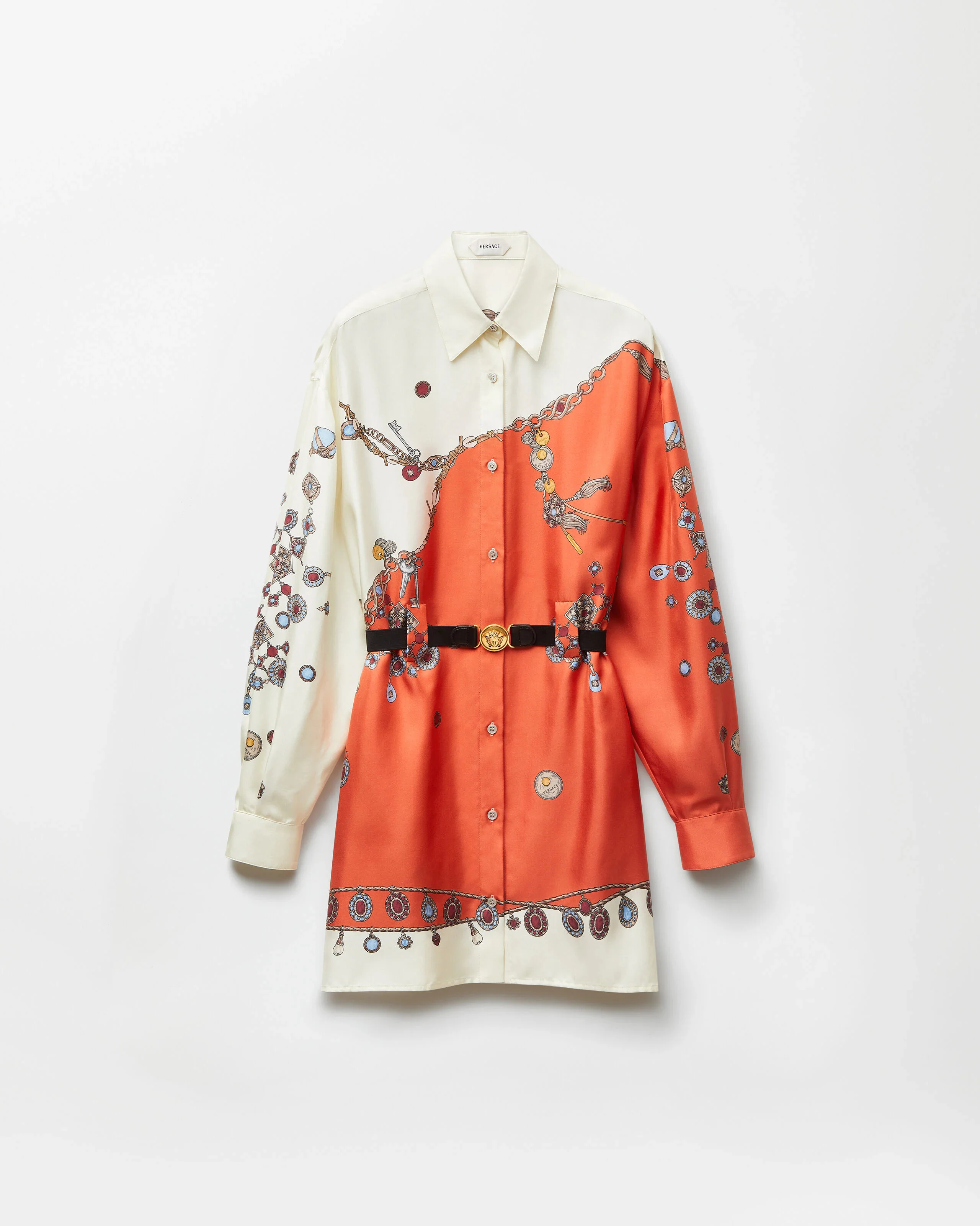 Printed Silk Twill Mini Dress - 1