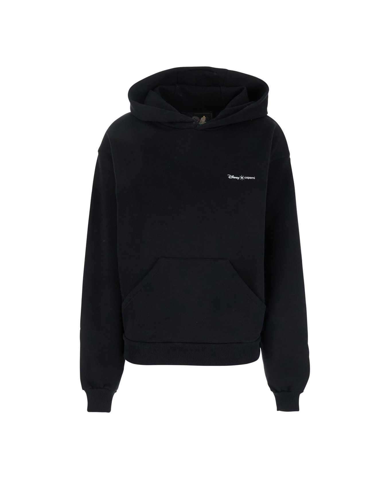 Black Sweatshirt With Logo Lettering And Front Kangaroo Pocket In Cotton Woman - 1