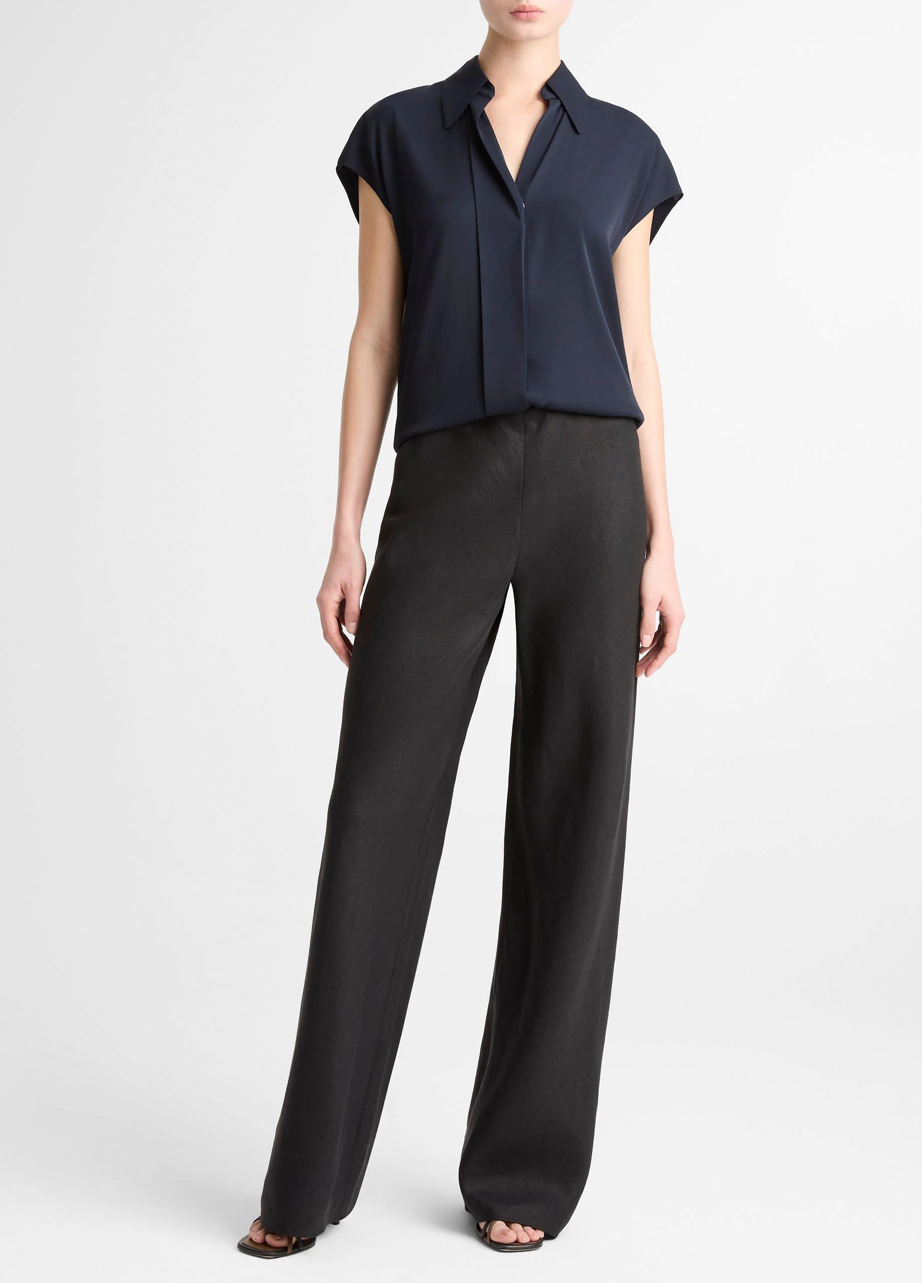 Colette High-Rise Italian Linen Bias Pant - 1