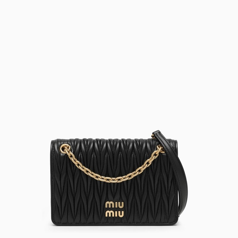 Miu Miu Black Matelasse Leather Bag Women - 1