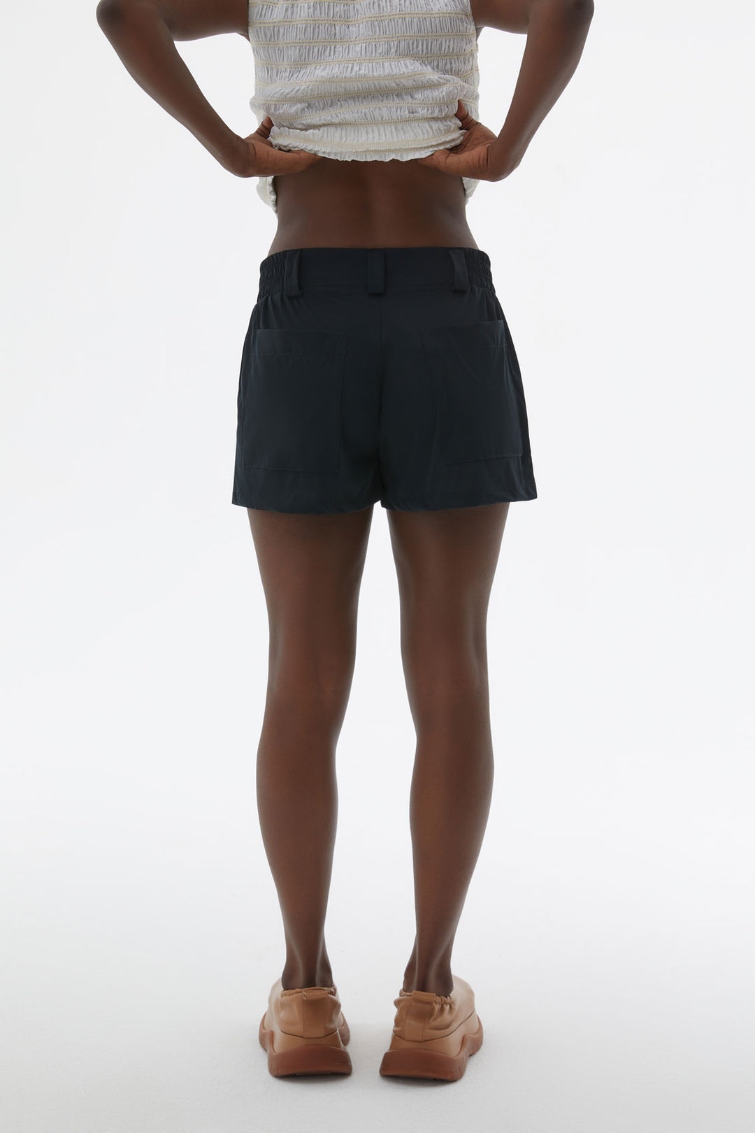 LIGHT TECH BLACK MINI SHORTS - 4
