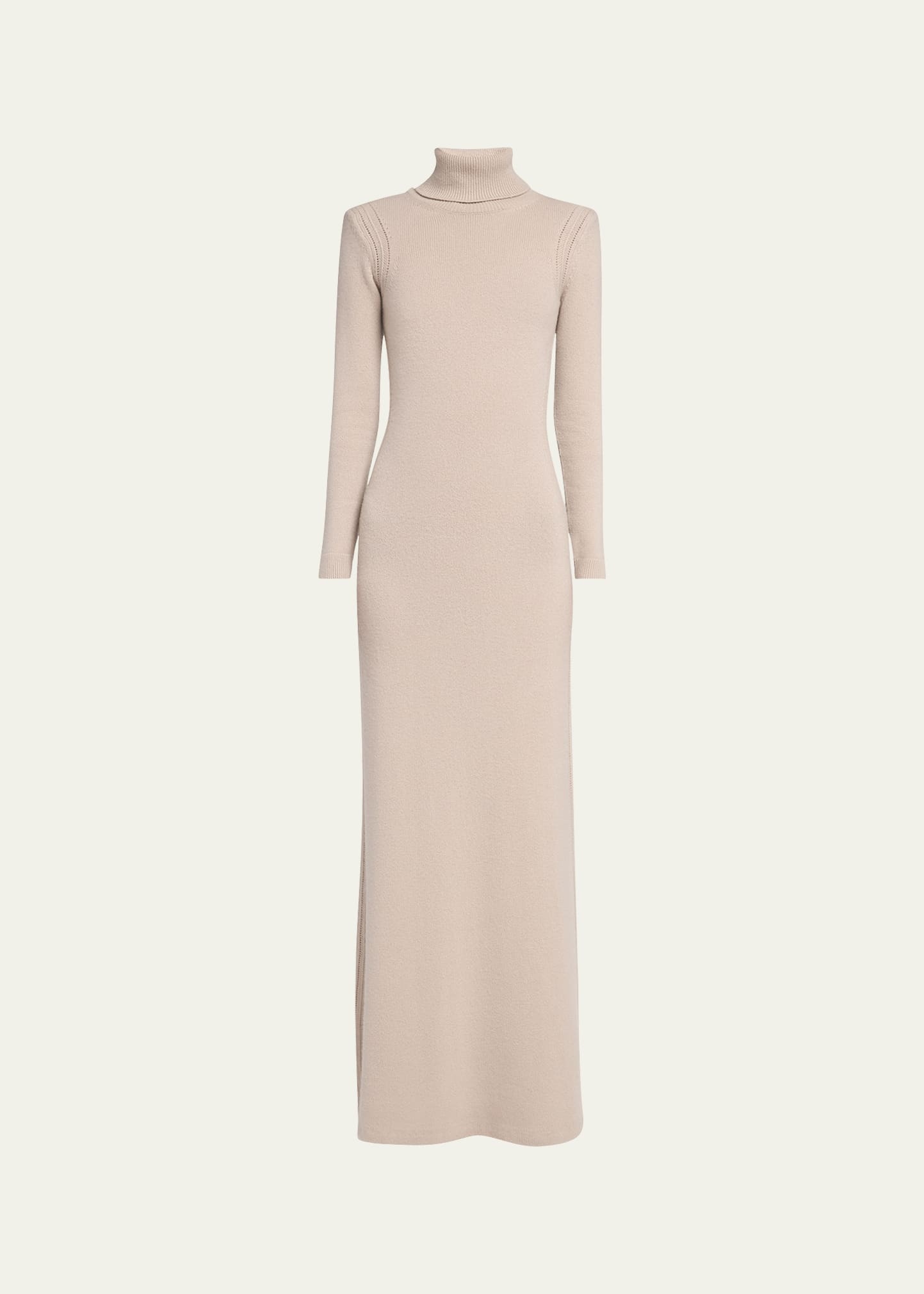 Turtleneck Backless Soft Cashmere Maxi Dress - 1