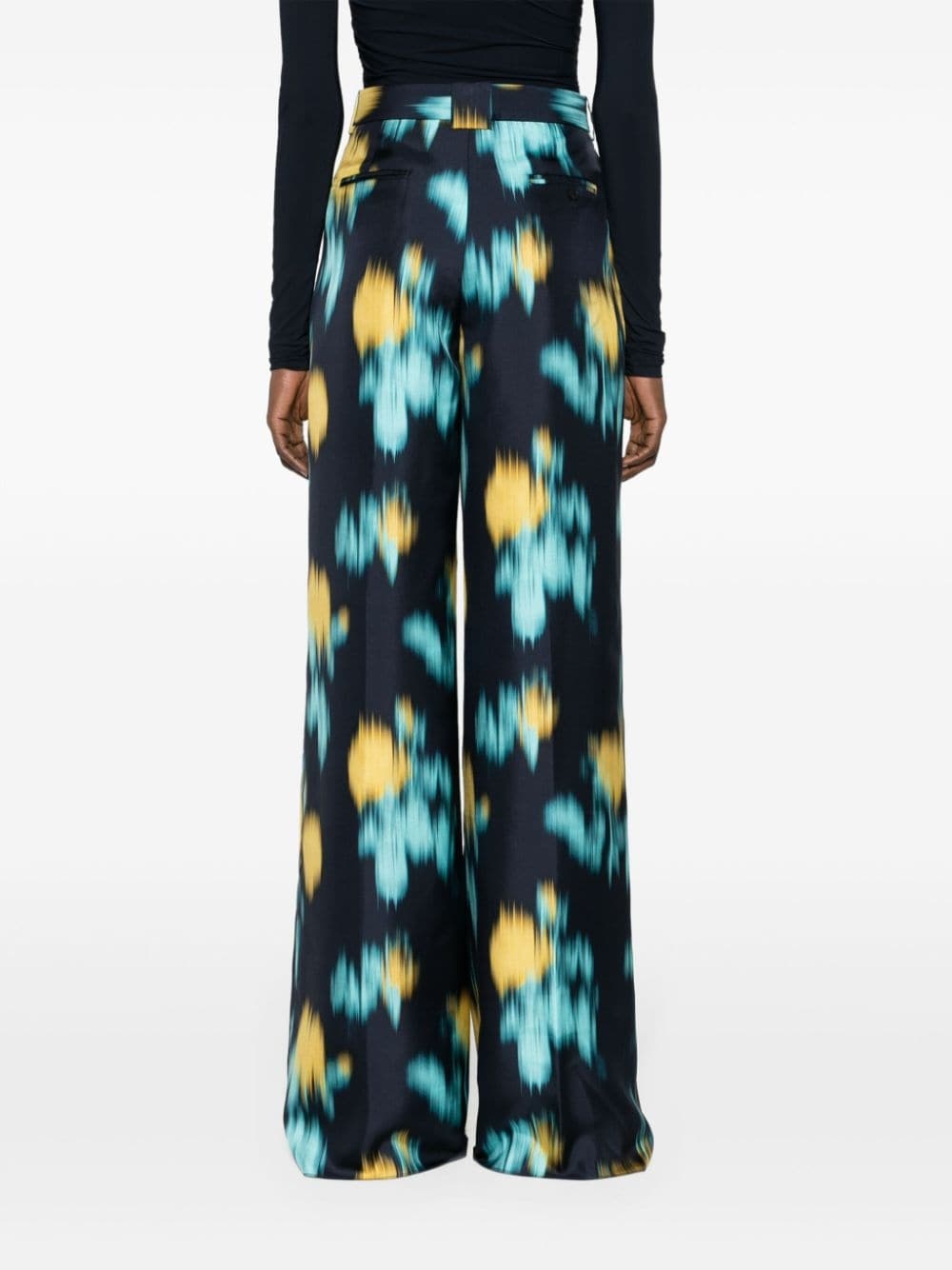abstract-print wide-leg trousers - 4