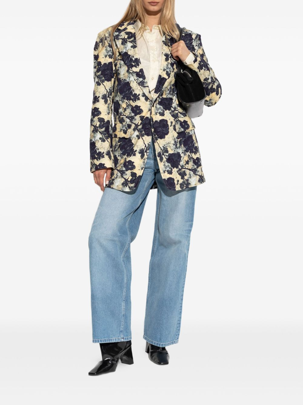 floral-print single-breasted blazer - 2