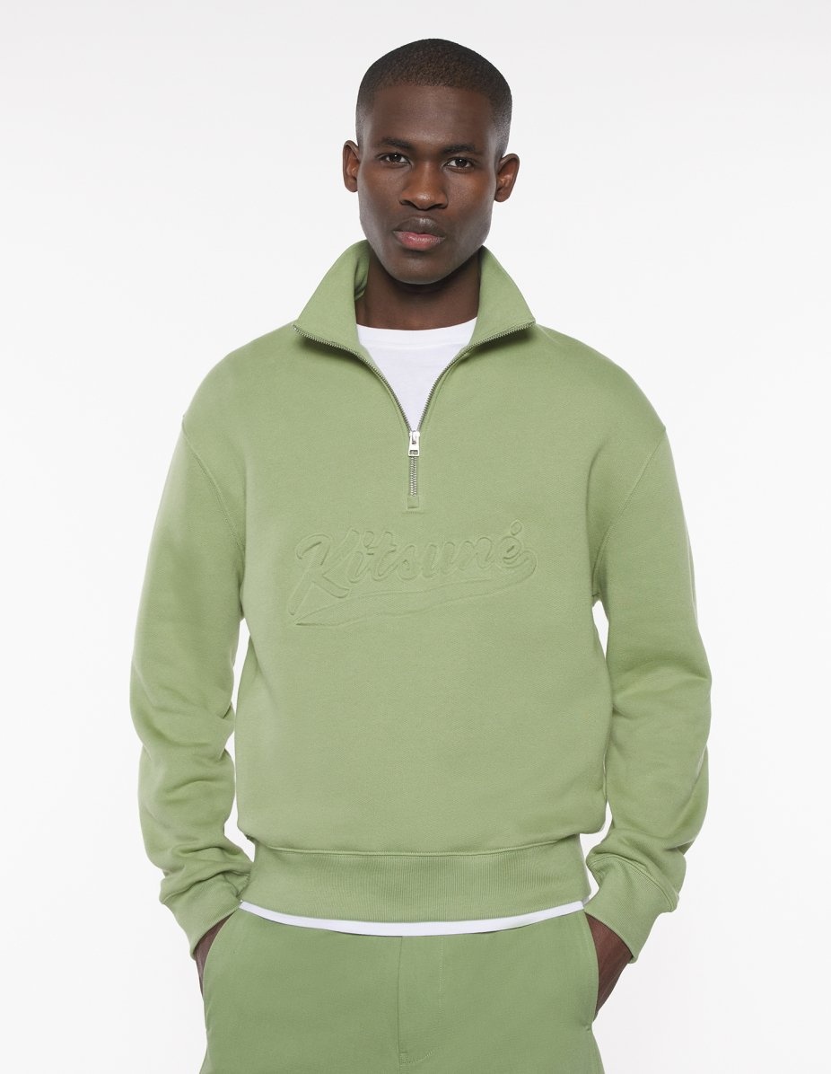 VARSITY HALF ZIP COMFORT SWEATER - 3