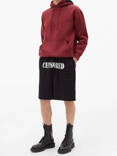 VETEMENTS Censored-print cotton-jersey shorts outlook