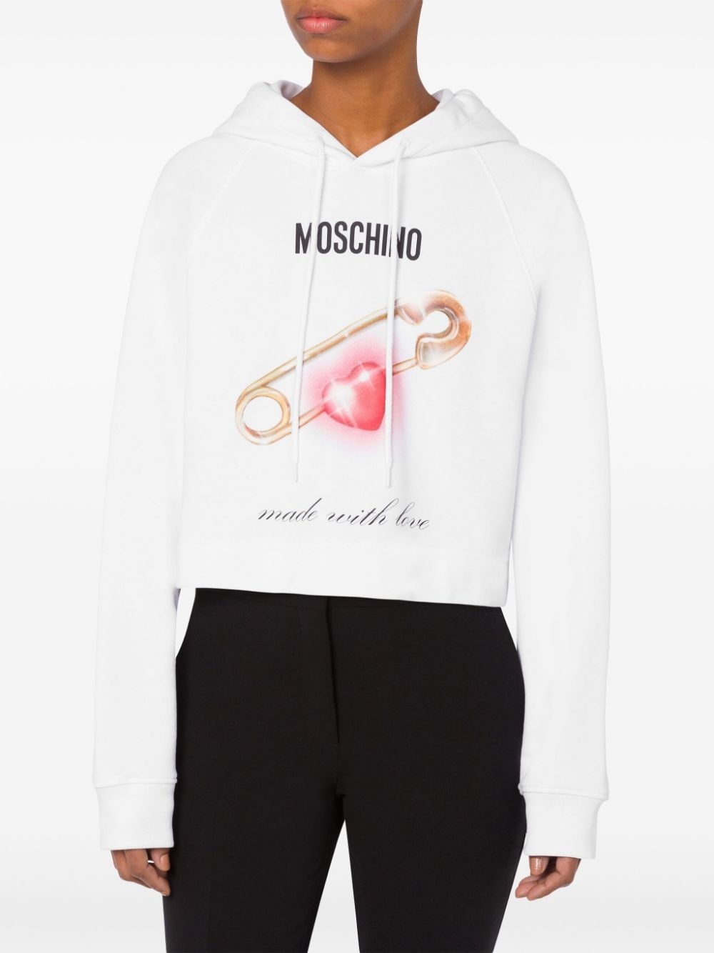heart-print cotton hoodie - 2