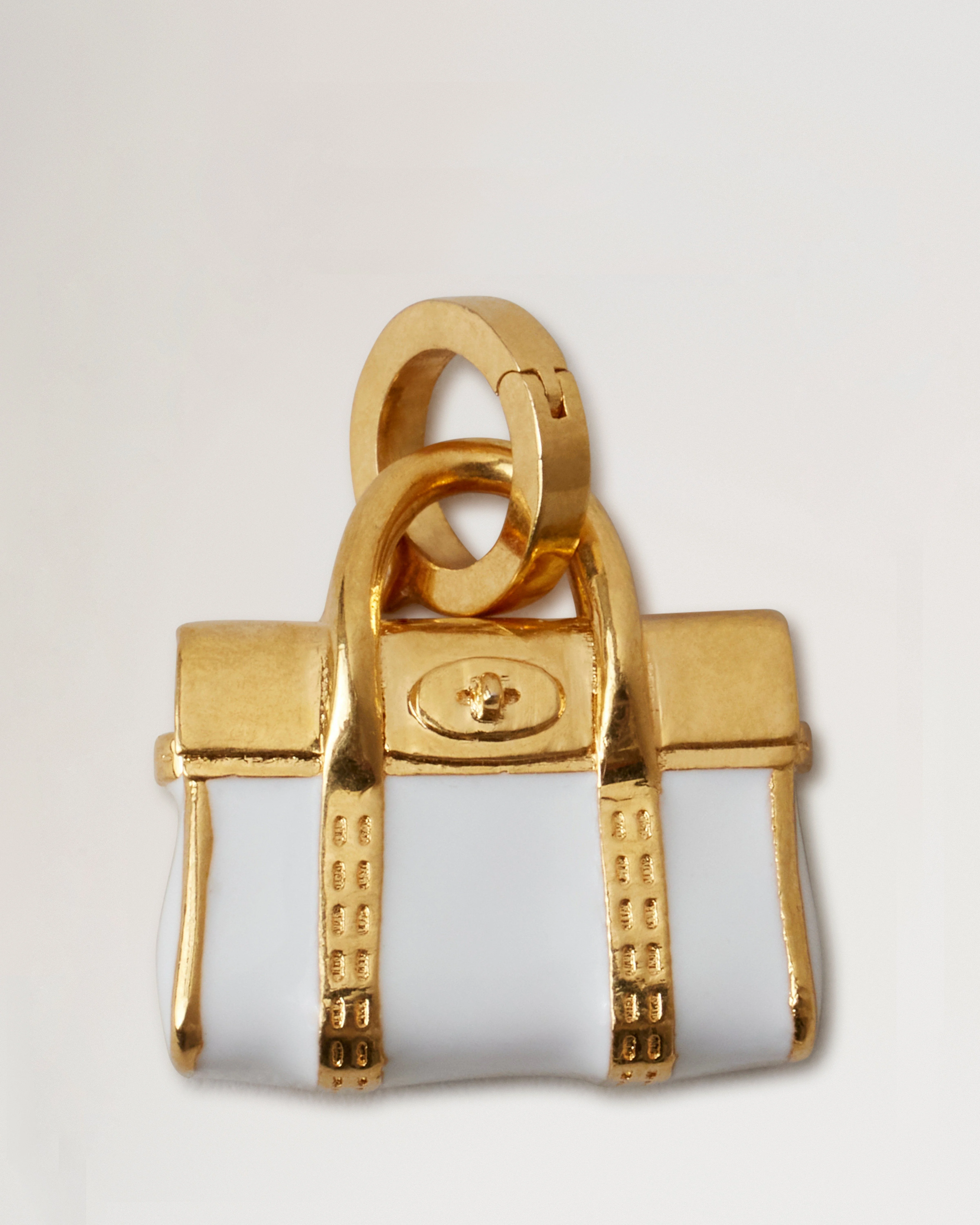 Enamel Bayswater Charm
White & Gold Mixed Material - 1
