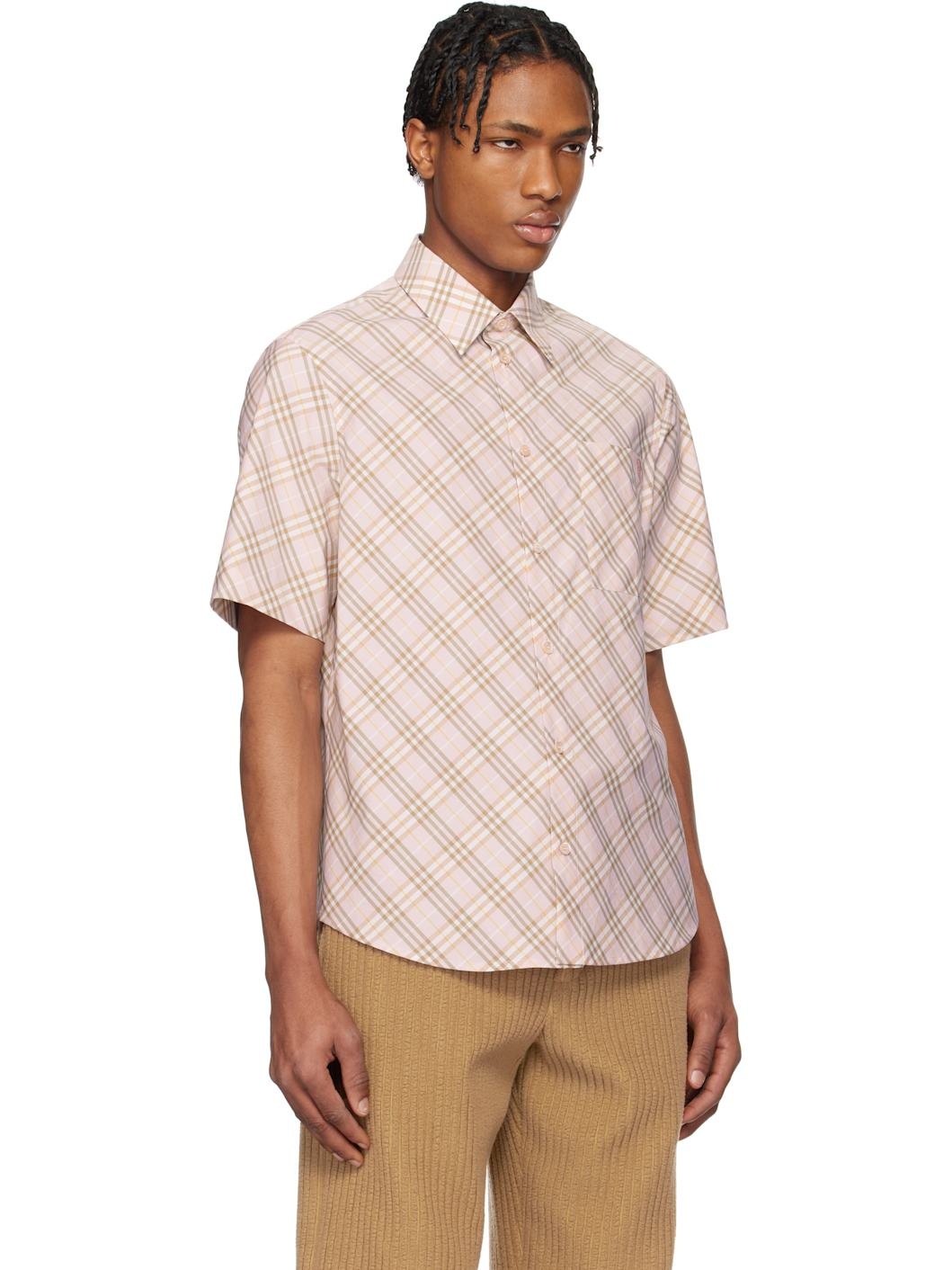 Pink Check Cotton Shirt - 4