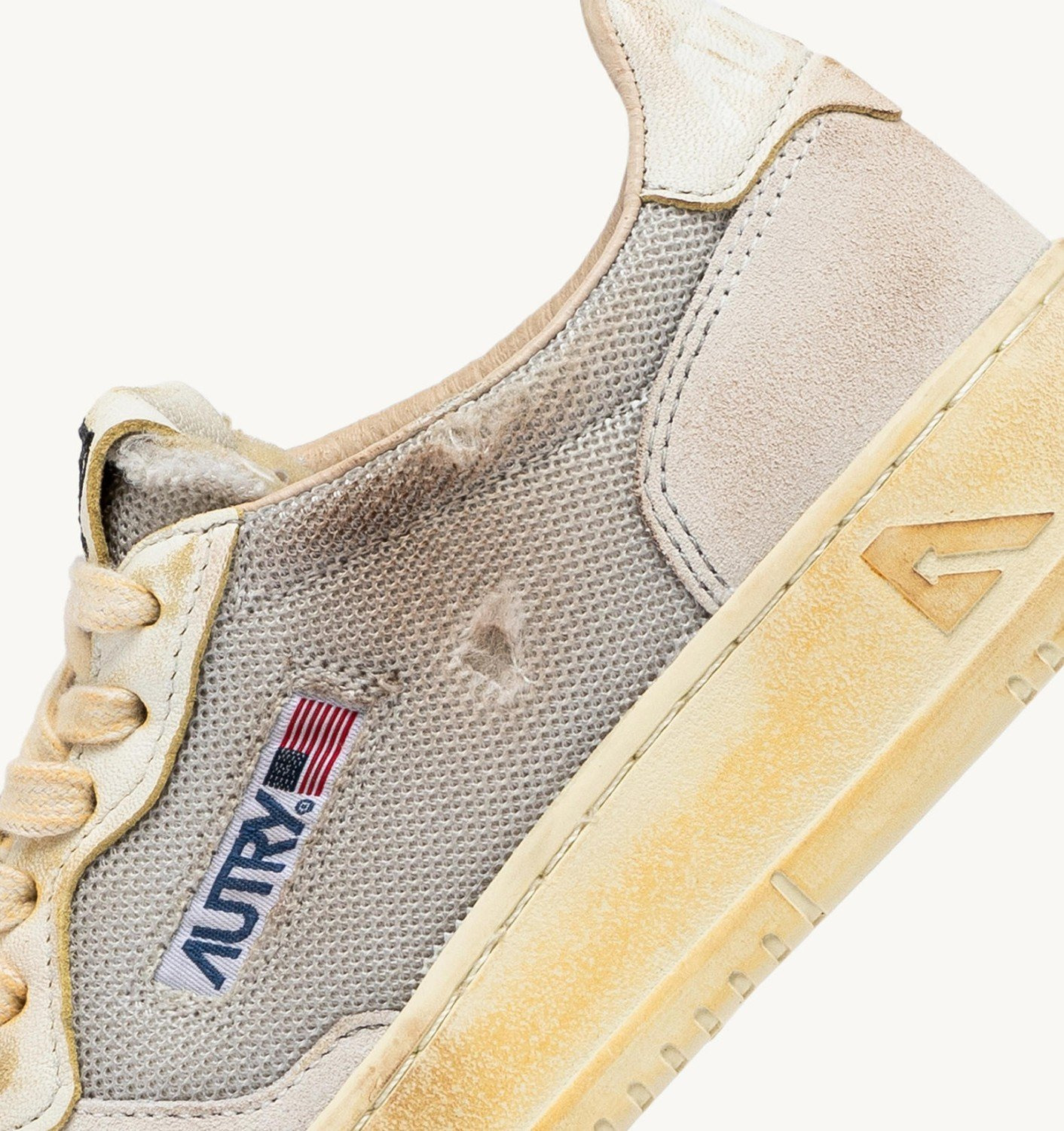 MEDALIST LOW SUPER VINTAGE SNEAKERS IN GRAY AND WHITE LEATHER AND MESH - 6