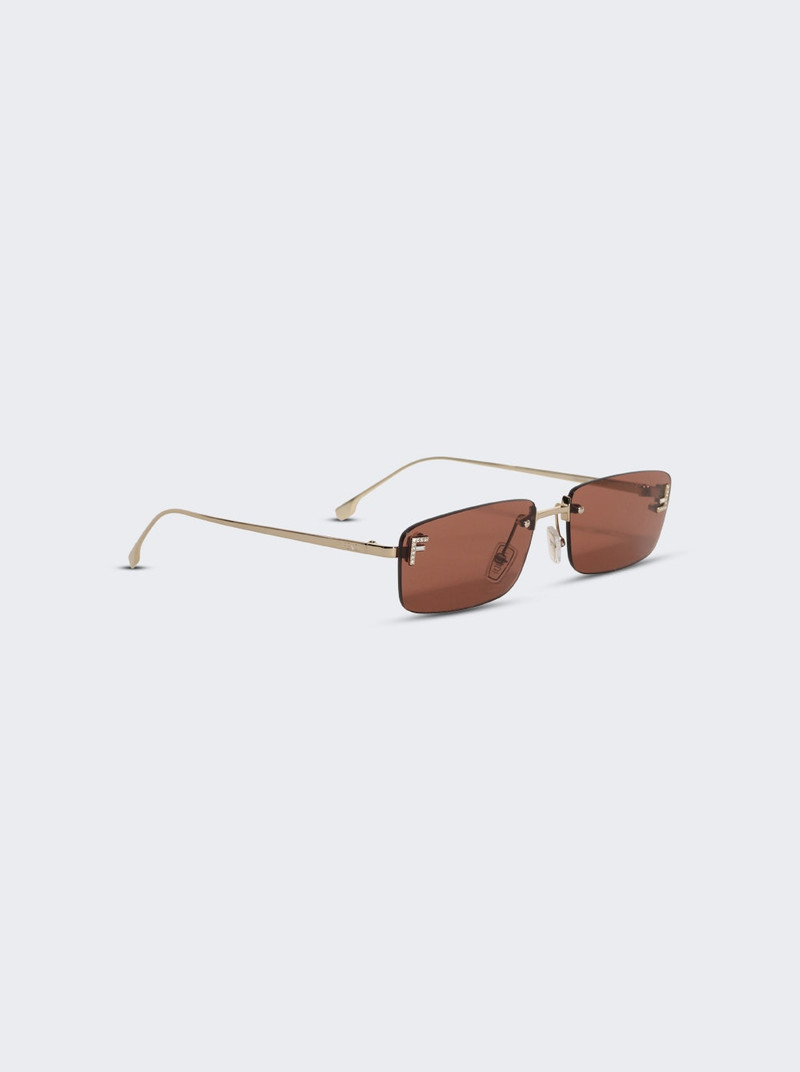 FENDI Fendi First Crystal Sunglasses Gold And Bordeaux outlook