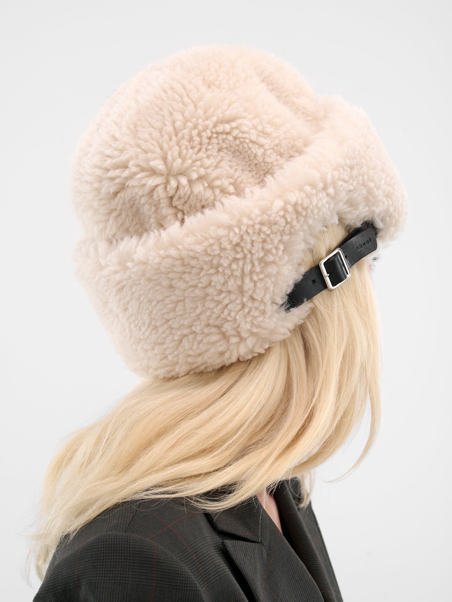 Ivory Fuzzy Wool Cap - 3