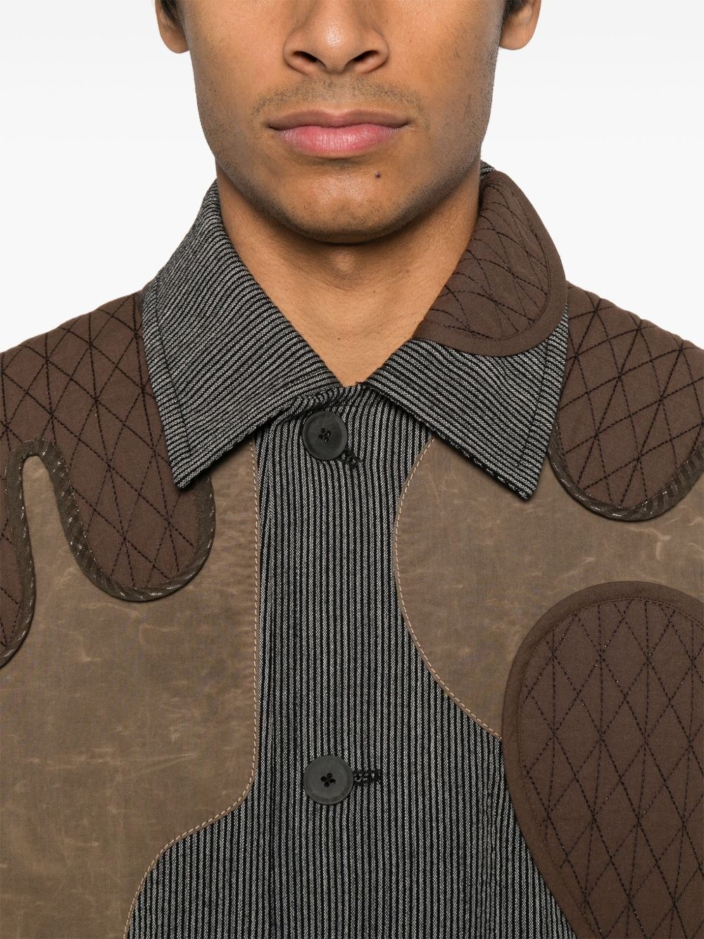patchwork-design jacket - 5