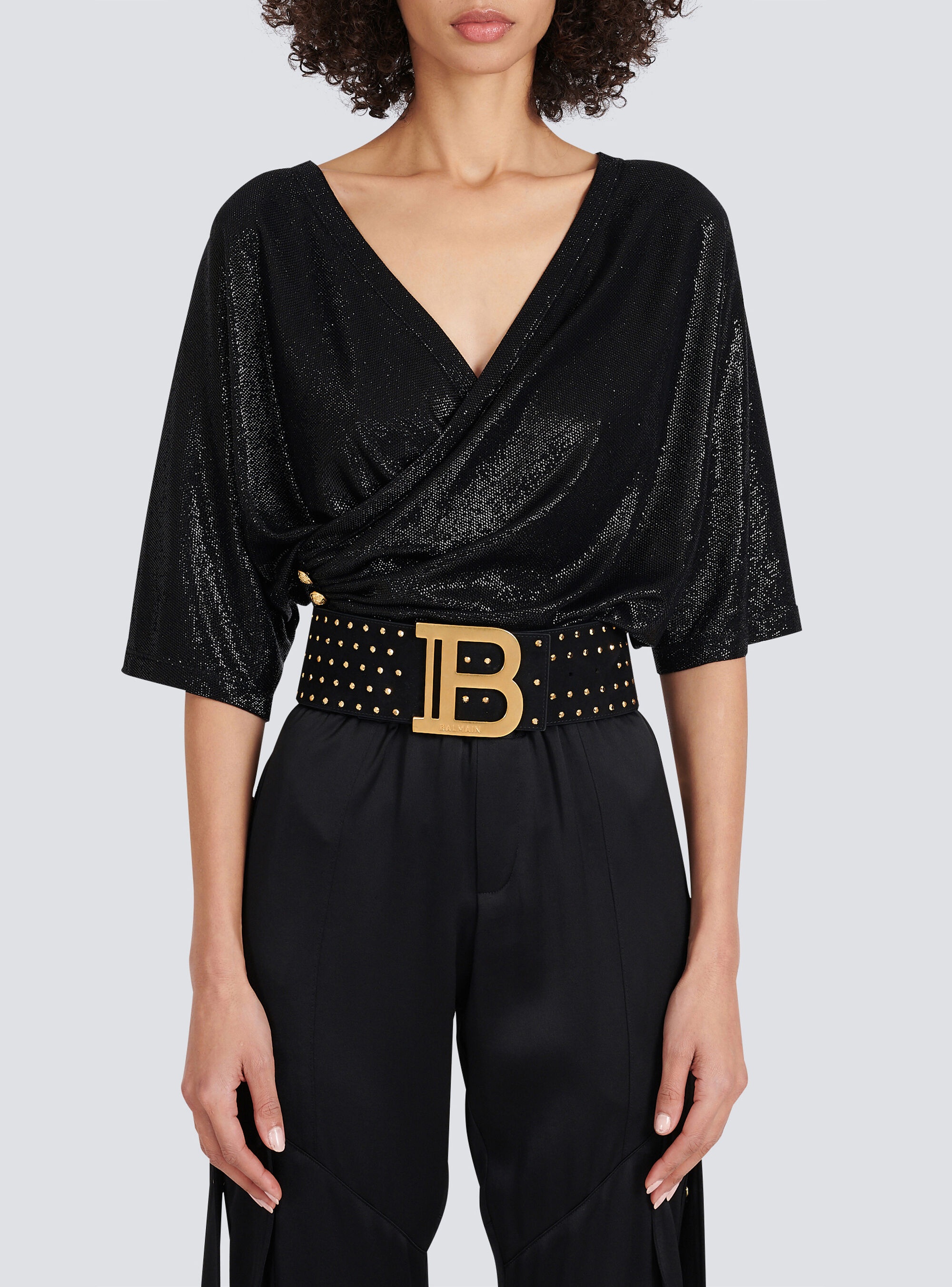 Suede  and  crystal B-Belt belt - 2