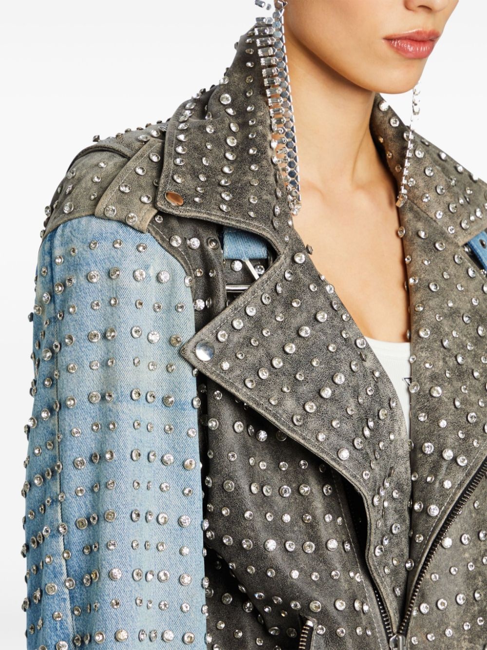 Rebel rhinestone denim jacket - 5