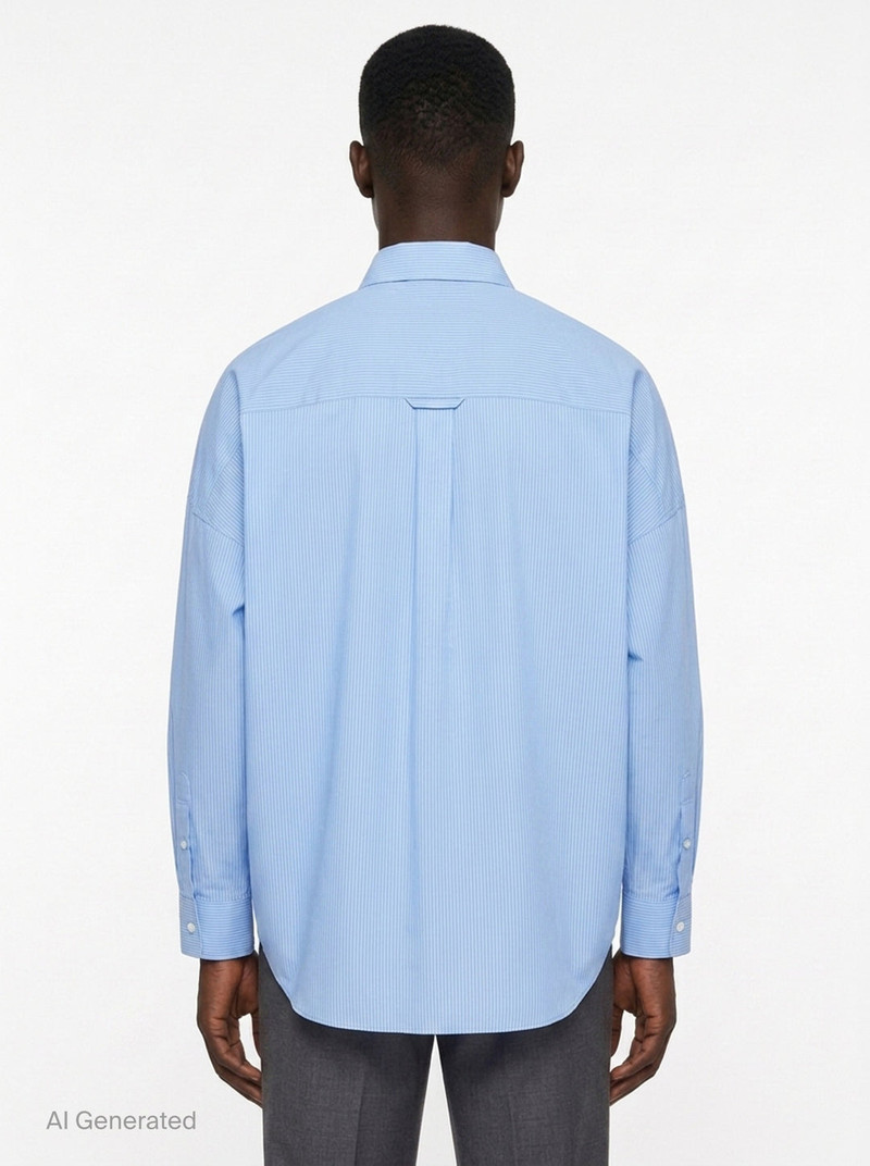 Trompe L'Oeil Tie Embroidery Long Sleeve Shirt 5