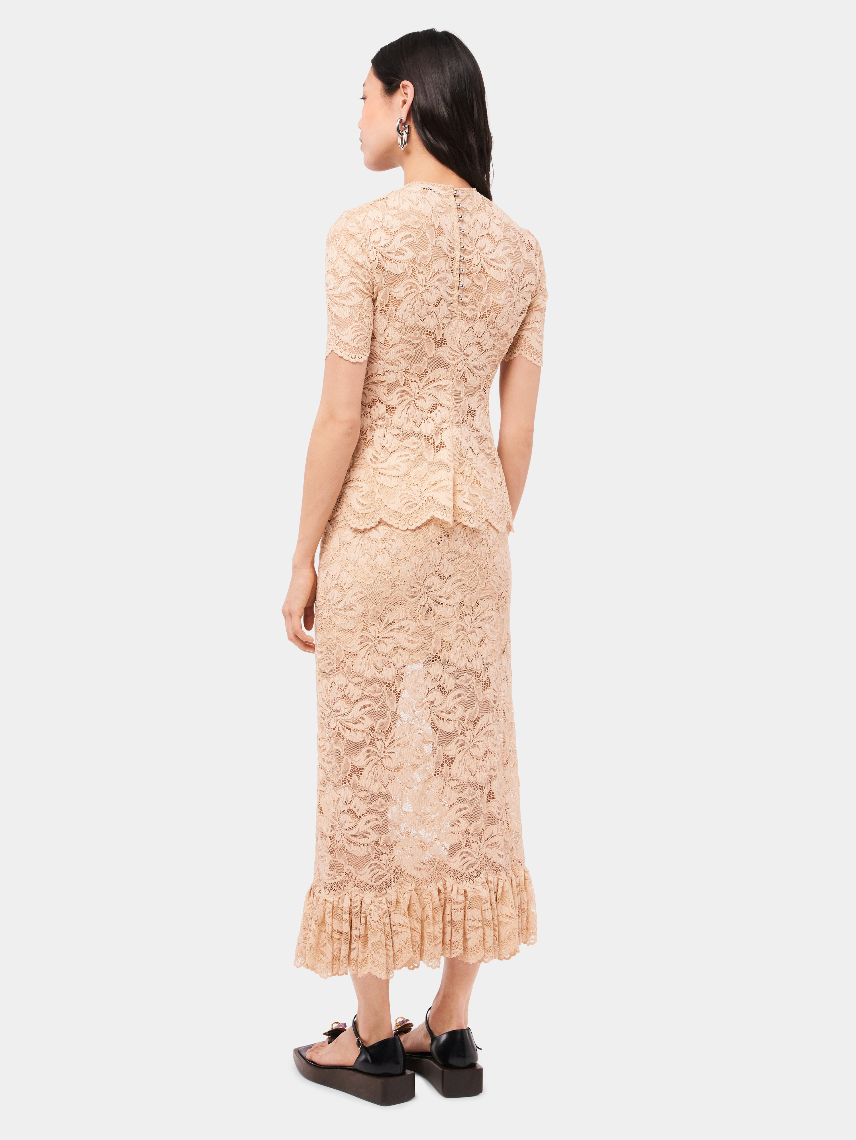 LONG RAFFIA COLORED SKIRT IN LACE - 5