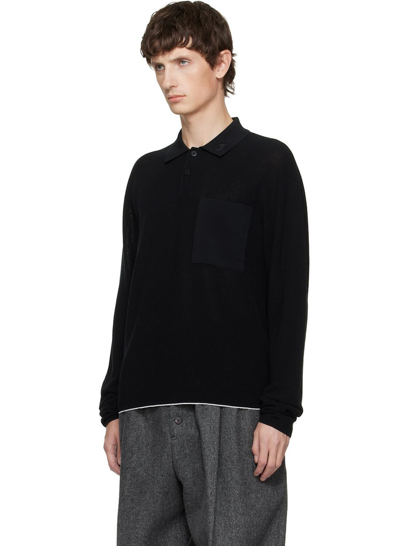 JACQUEMUS Black 'Le Polo Tricot' Polo outlook