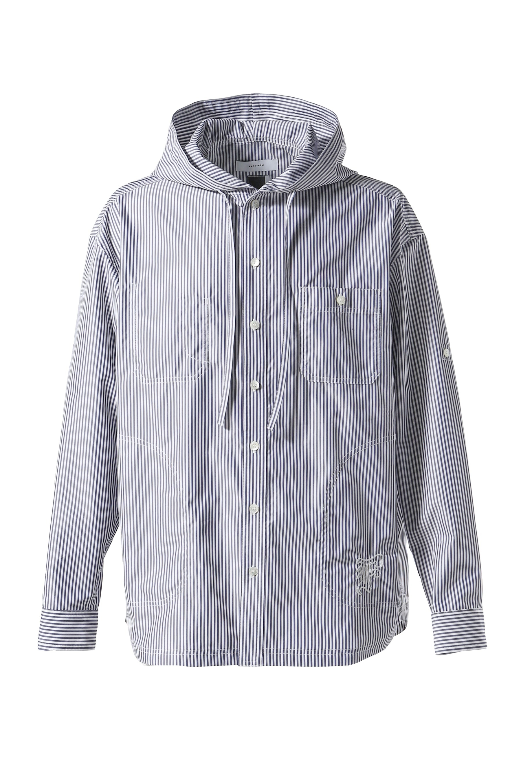 HOODED SHIRT / BLU STRIPES - 6