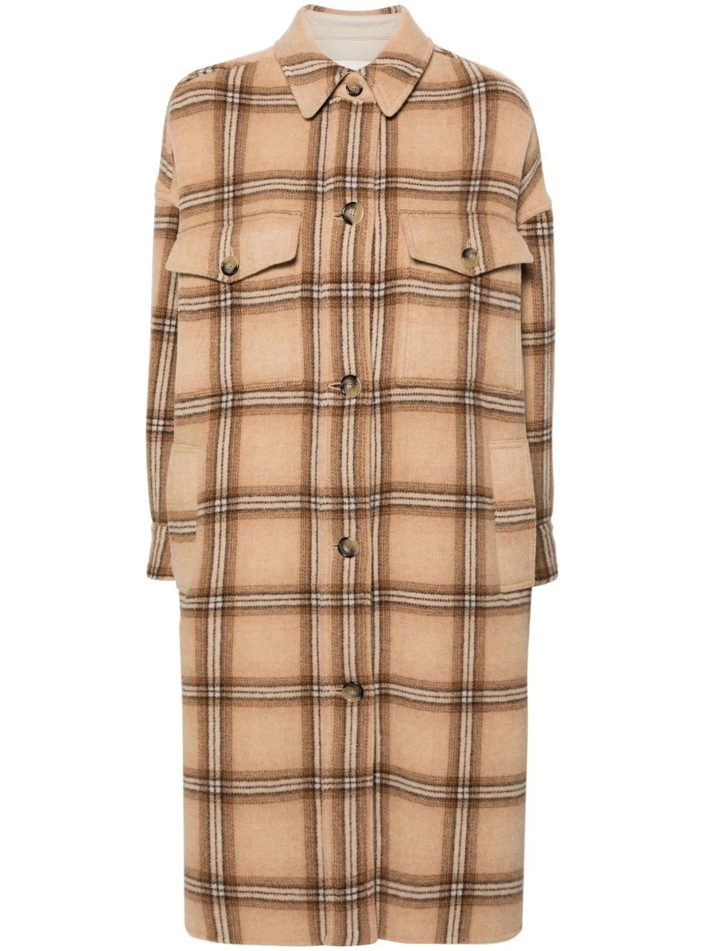Fontizia check-pattern midi coat - 1