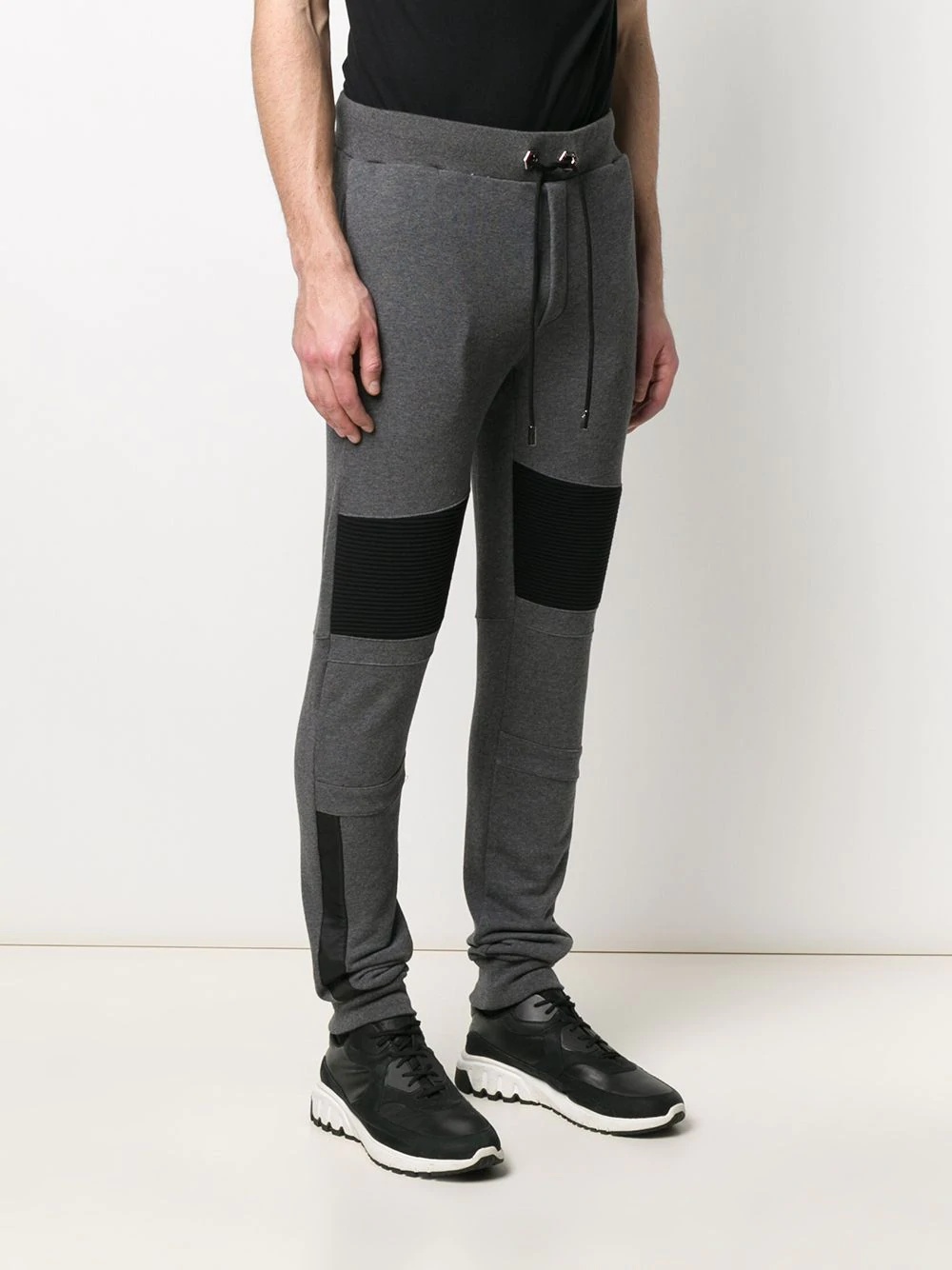 panel detailed cotton track pants - 3