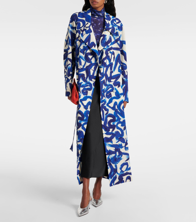 Dries Van Noten Printed wrap coat outlook